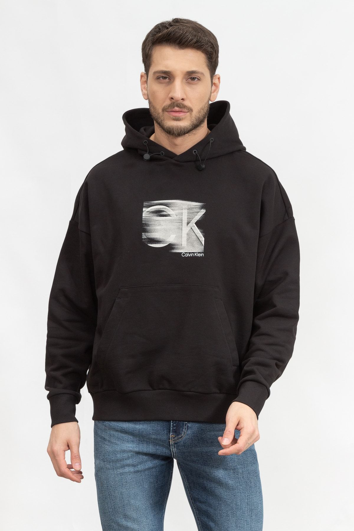 Calvin Klein Motion Logo Mod Comfort Hoodie Erkek Kapüşonlu SweatshirtK10K111109