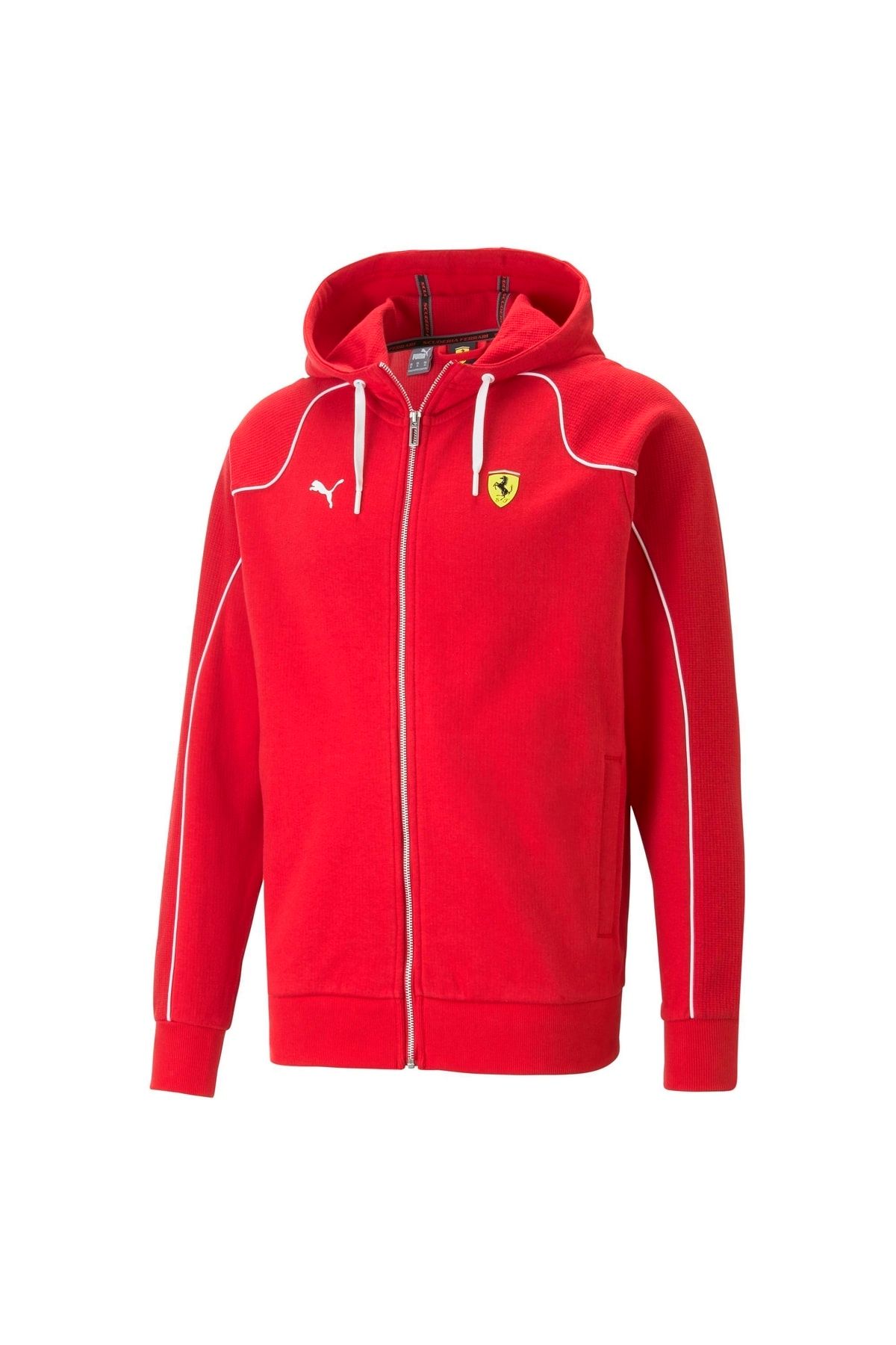 Puma Ferrari Race Hooded Sweat Jacket - Erkek Kırmızı Eşofman Üstü & Spor Ceket