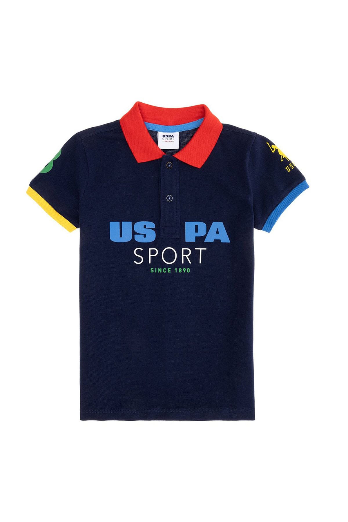 U.S. Polo Assn. U.S. Polo Assn. Baskılı Lacivert Erkek Çocuk Polo T-Shirt T-TIZNIKKIDS