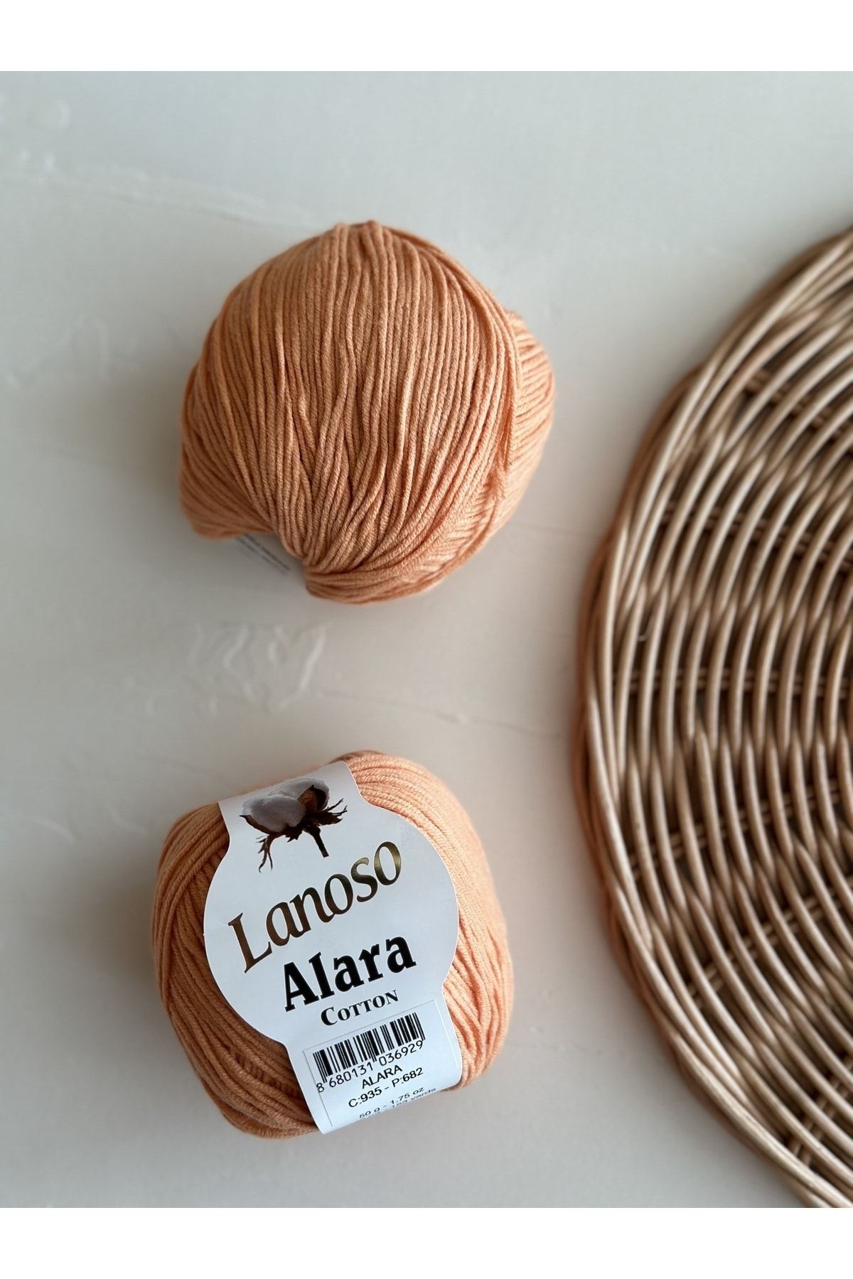 Lanoso Alara Cotton 50  gr El Örgü İpliği - Renk Kodu: 935