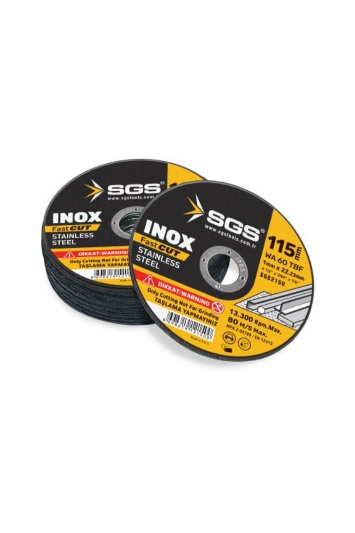 Sgs 10 Adet Inox Kesici 115*1,0*22mm