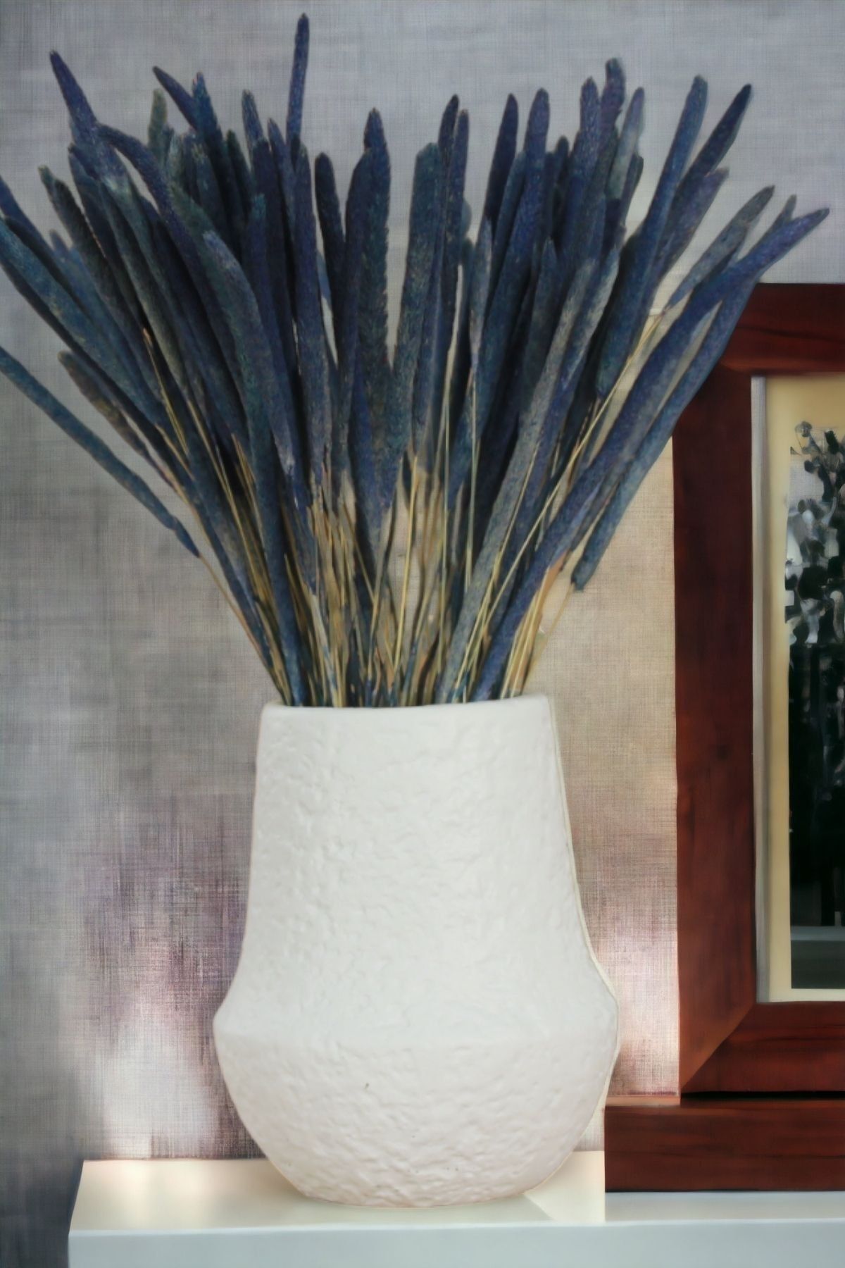 YAYBOX Dekoratif Vazo El Yapımı Beyaz Renk Model 11