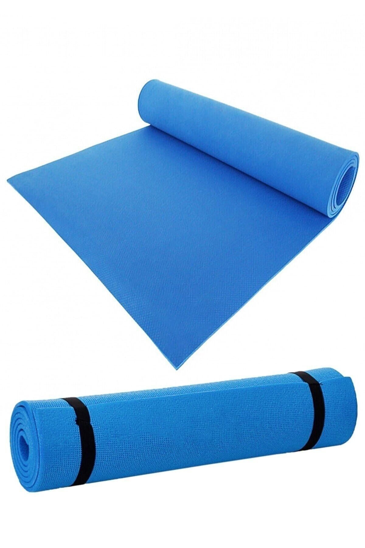 REDZEUS Mavi Yoga Pilates Minder Ve Mat Egzersiz Minderi Yoga Matı 150x50x0,7 Cm