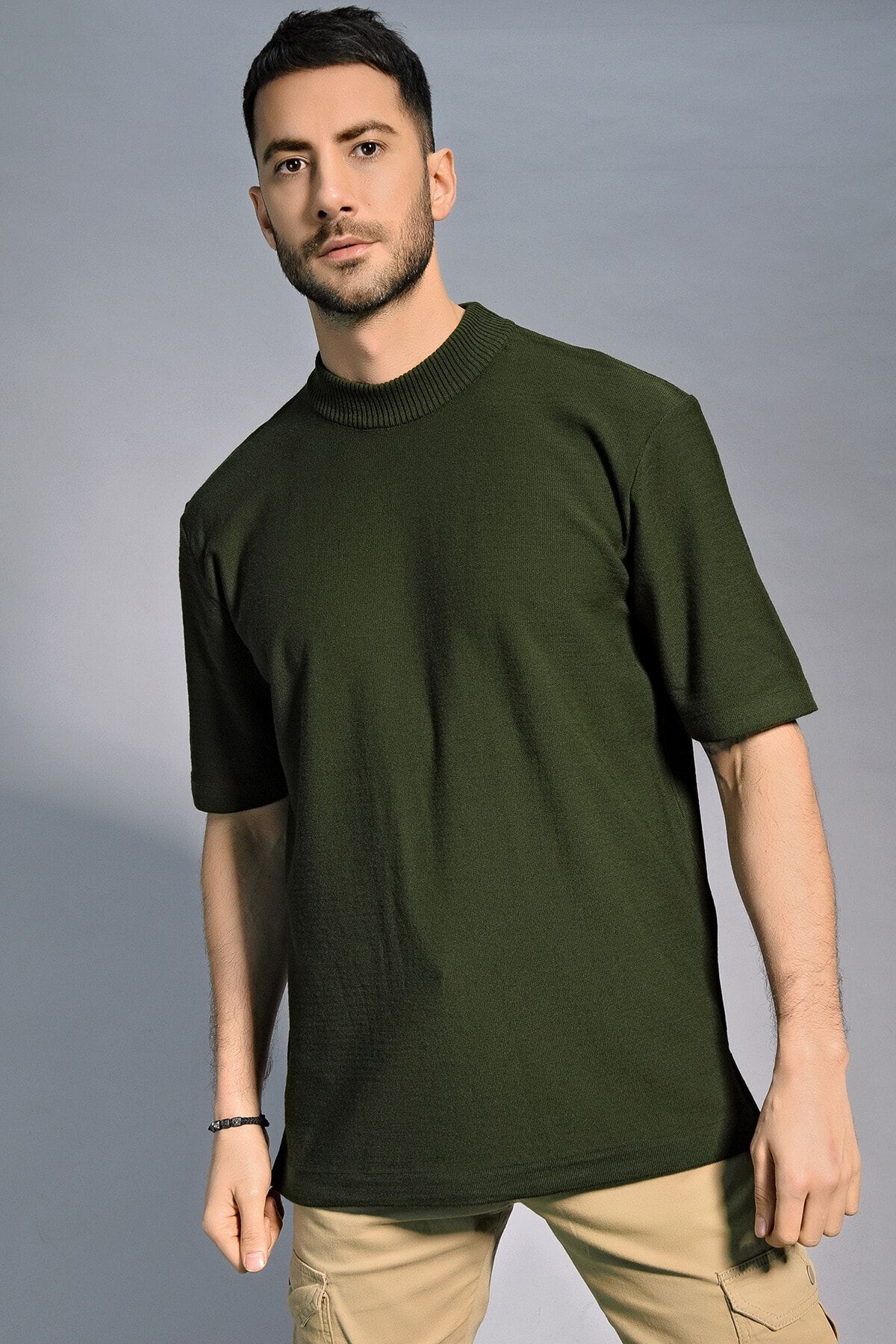 CHUBA Erkek Oversize Triko T-shirt Haki 20w188