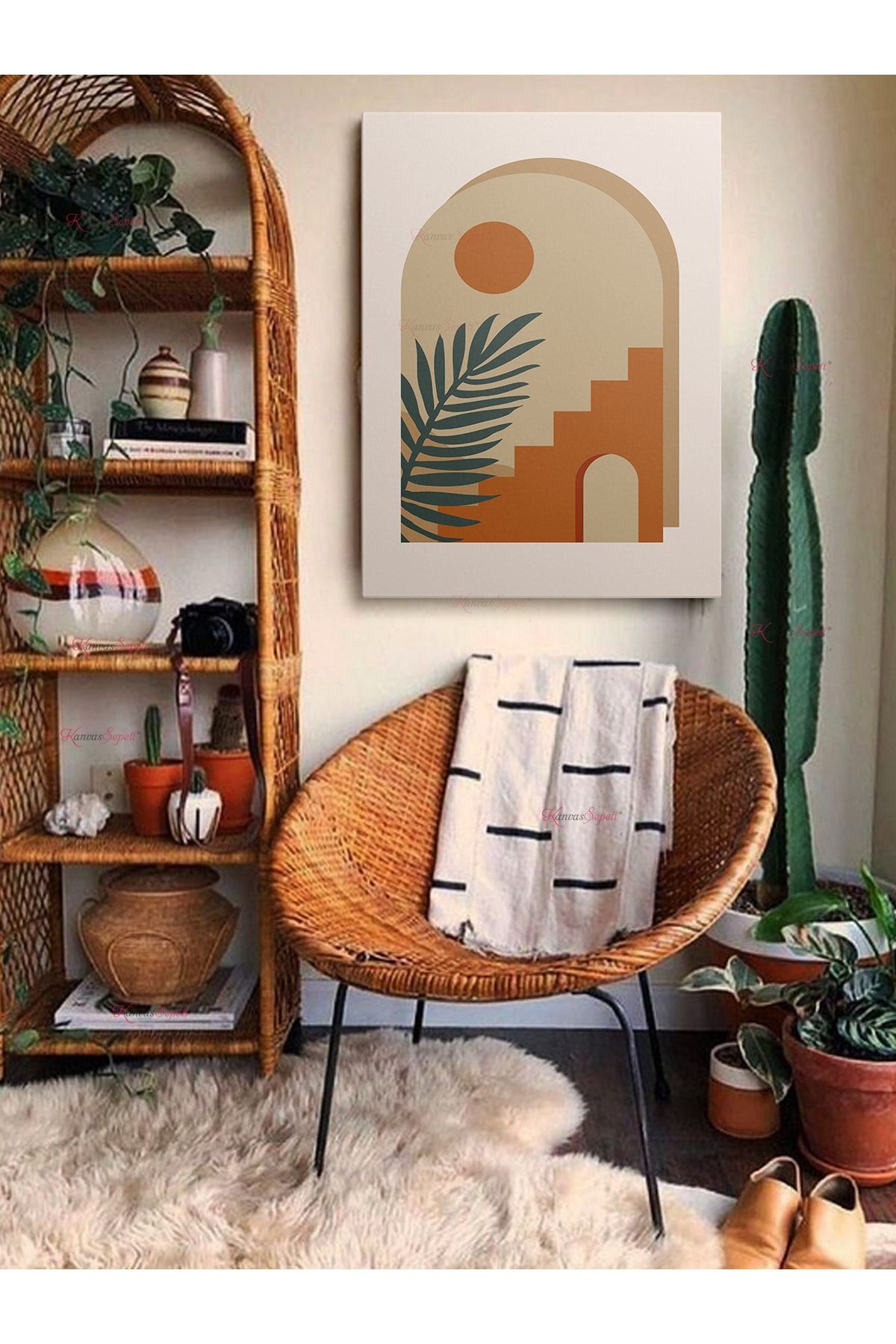 KanvasSepeti Soyut Dekoratif Vintange Retro Bohe Bohem Boho Art Vektorel Abstract Minimalist Canvas Kanvas Tablo