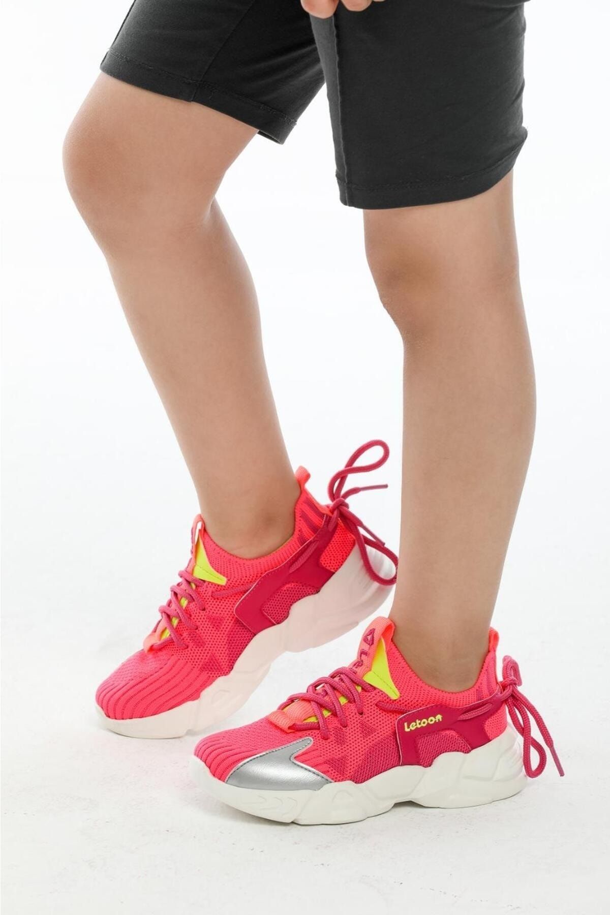 LETOON Çocuk Spor Ayakkabı Renkli Şık Sneaker Ayda
