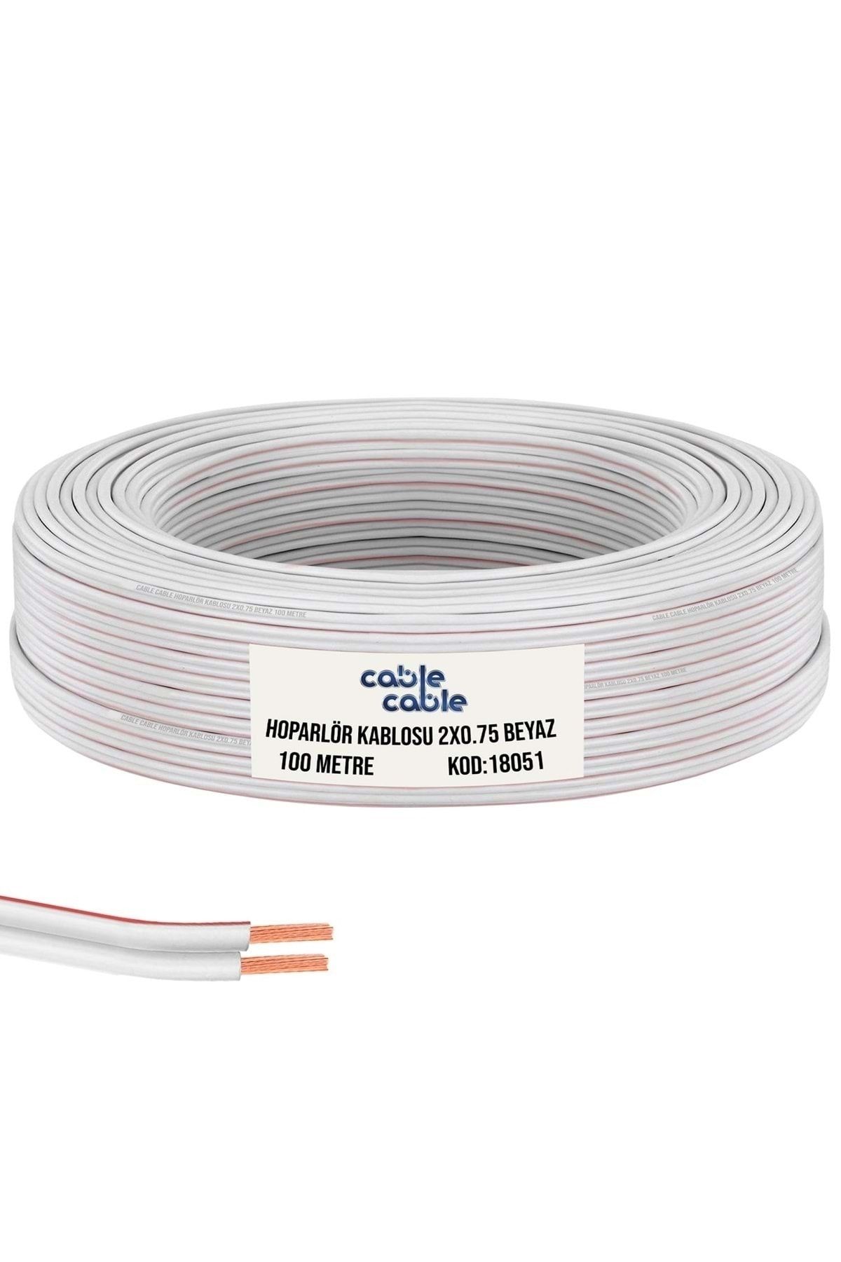 cable cable Elektrik Kablosu Kordon 2x0.75 Beyaz 100mt