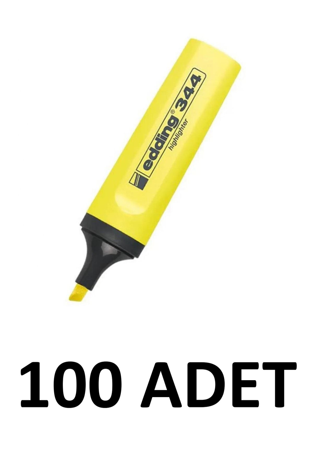Edding 100 Adet E-344 Fosforlu Kalem Sarı
