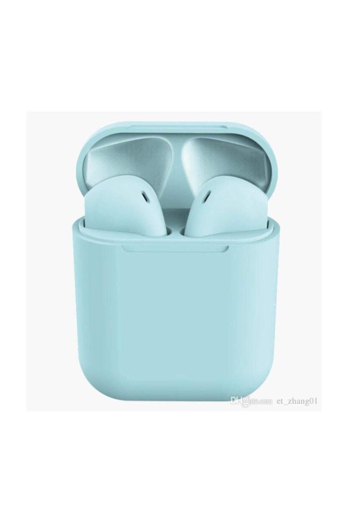 İnter Inpods12 Makaron Bluetooth Kulaklık Mat Renkler Dokunmatik Mavi