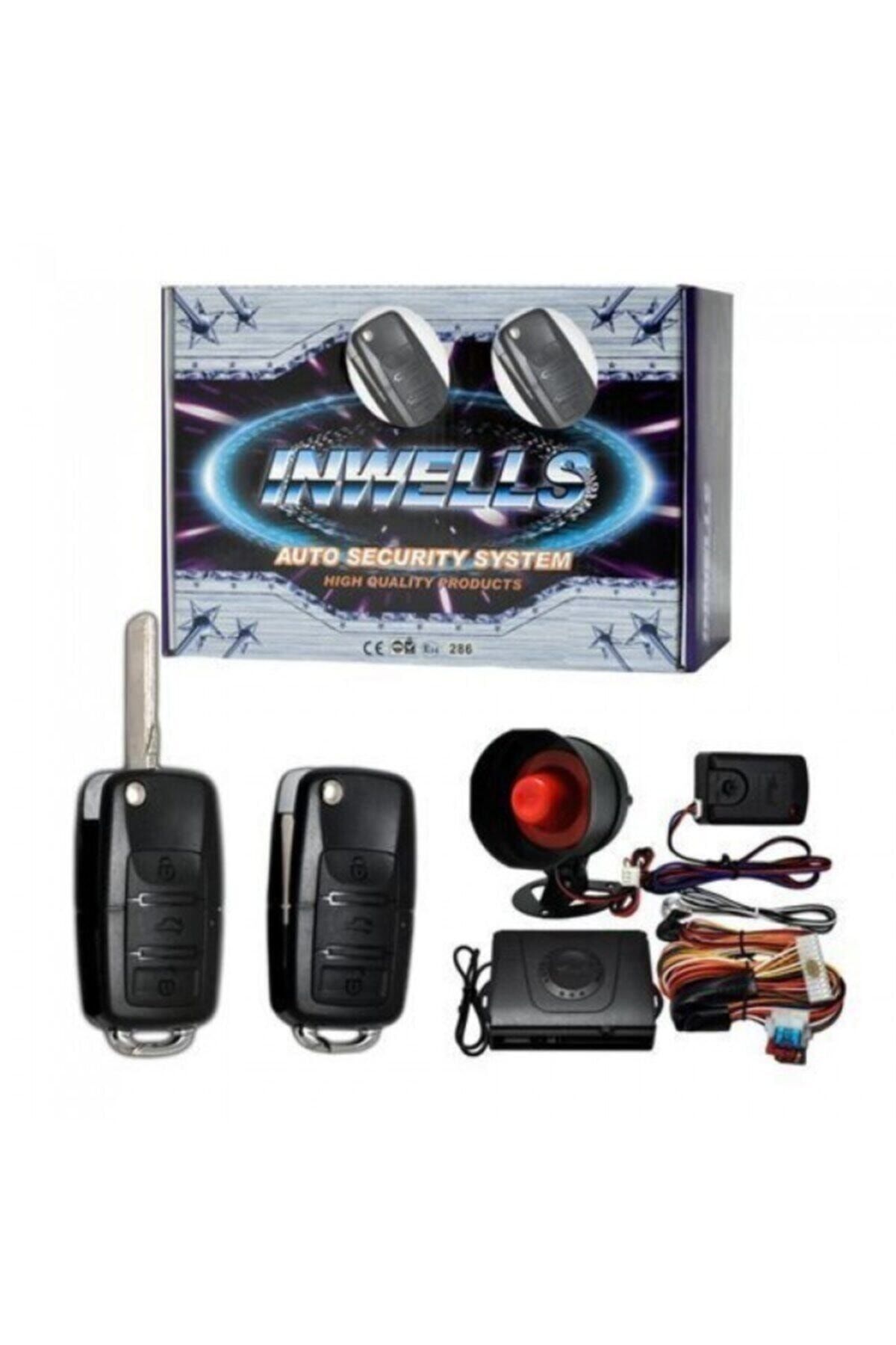 Inwells 12 V Oto Alarm Sistemi Sustalı Kumandalı