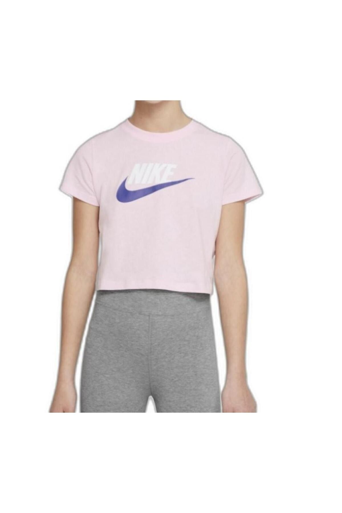 Nike Tee Crop Futura Kız çocuk Pembe T-shirt DA6925663