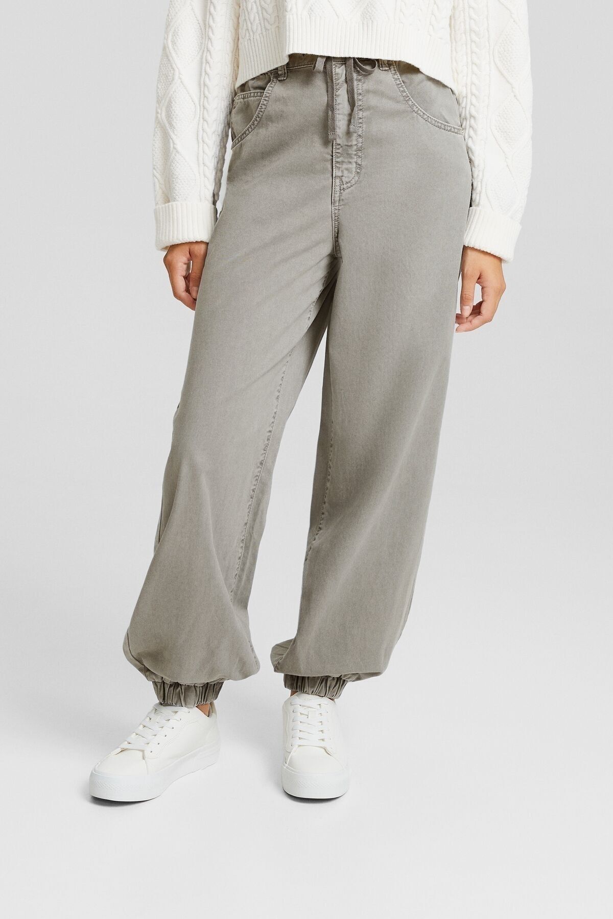 Bershka Bağcıklı pamuklu jogger pantolon
