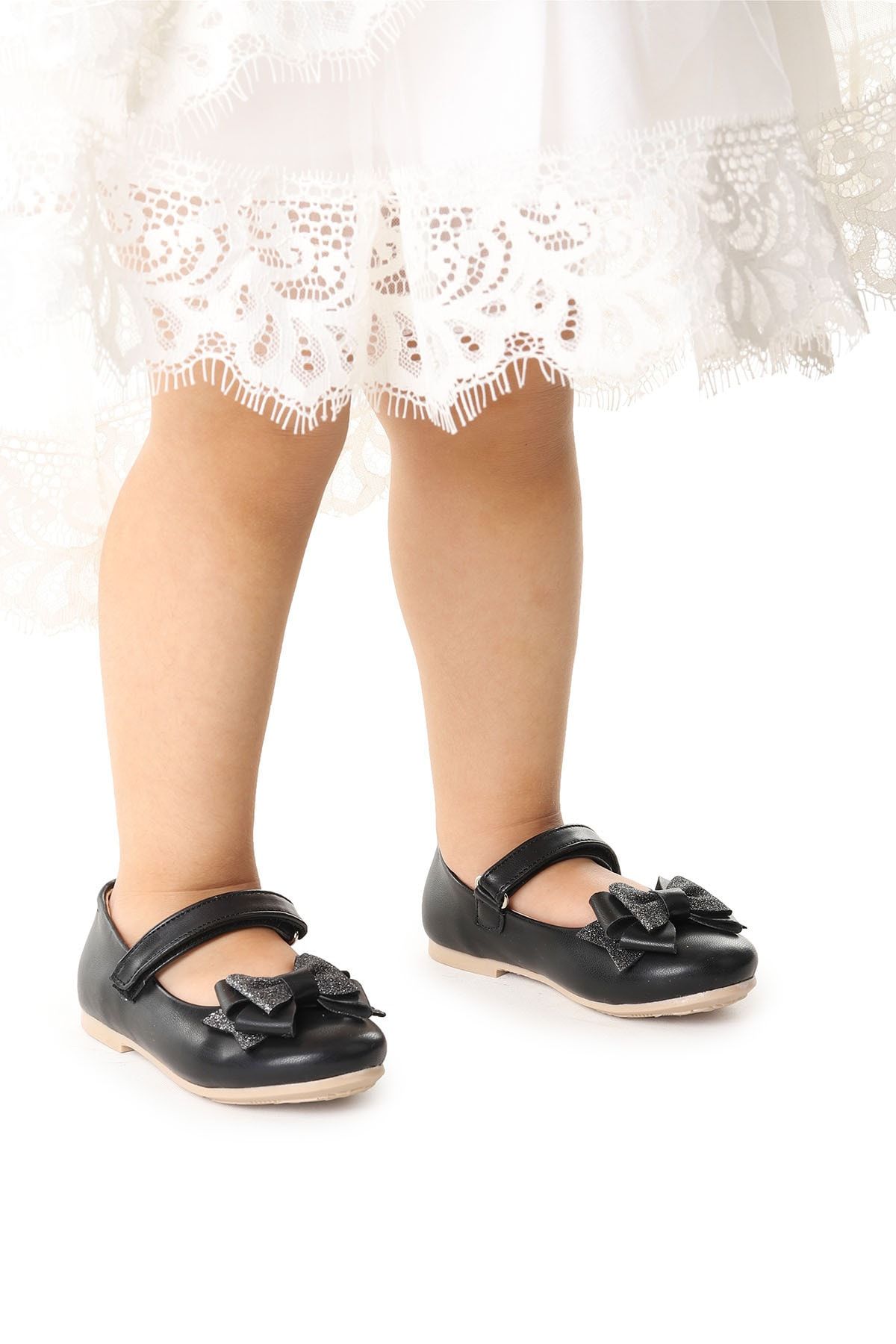 Kiko Kids Cırtlı Kum Sim Fiyonklu Kız Çocuk Babet Ayakkabı Ege 202 Cilt
