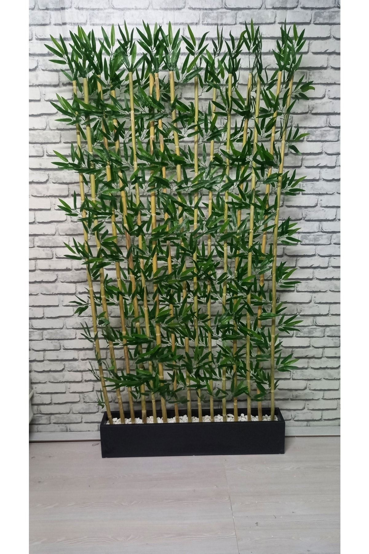 ERHAN FLOWERS 75 cm siyah mat saksıda 15 adet 150 cm özel yapım bambu spetatör
