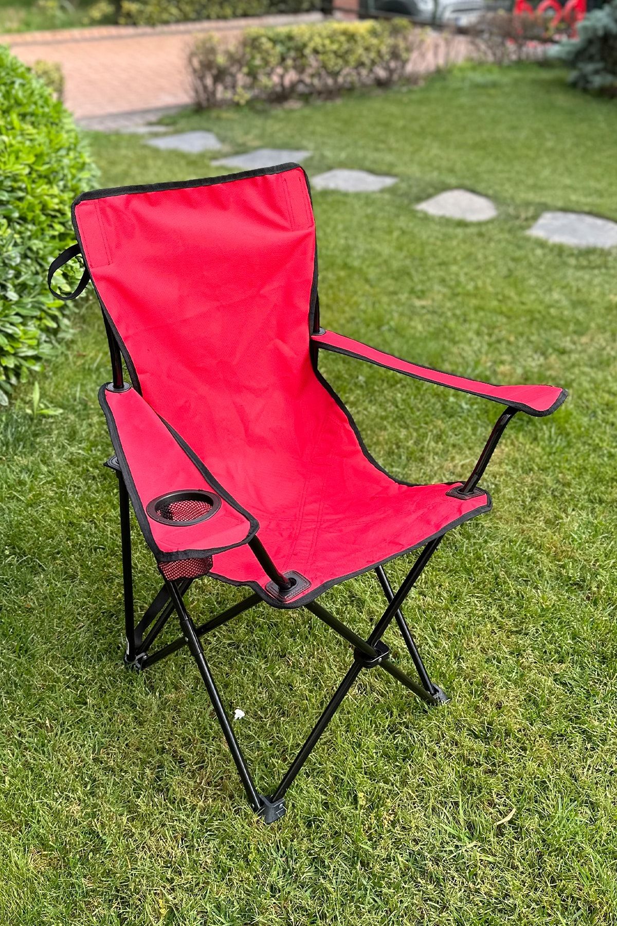 Prima Nova Kamp Sandalyesi Askılı Kırmızı 120 Kg 2 Yıl Garanti