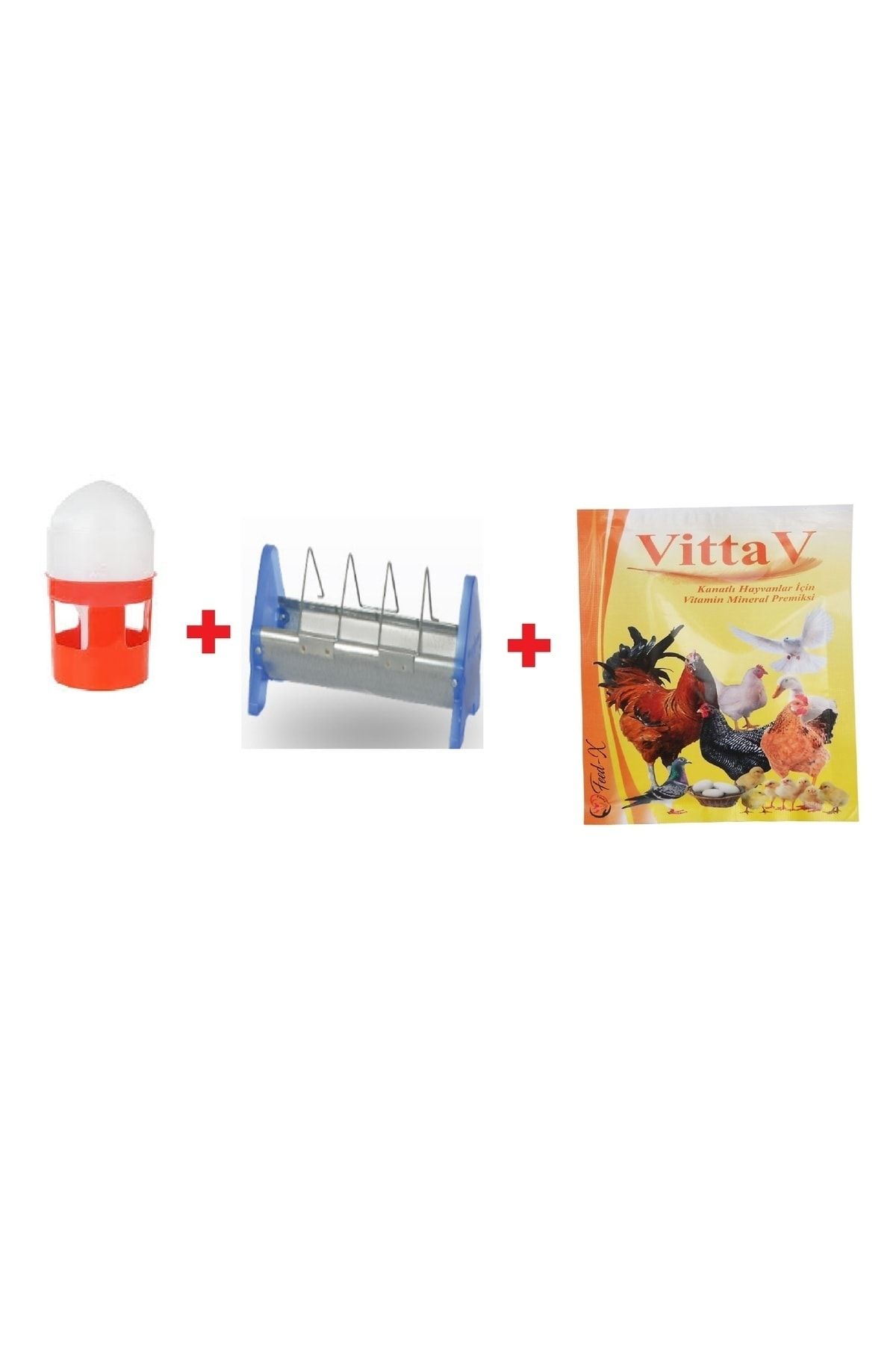 Feed-X Güvercin Vitamini Vittav 100 gr (vitamin- mineral) +Güvercin Suluğu 1 Litre + 15 Cm Güvercin Yemlik