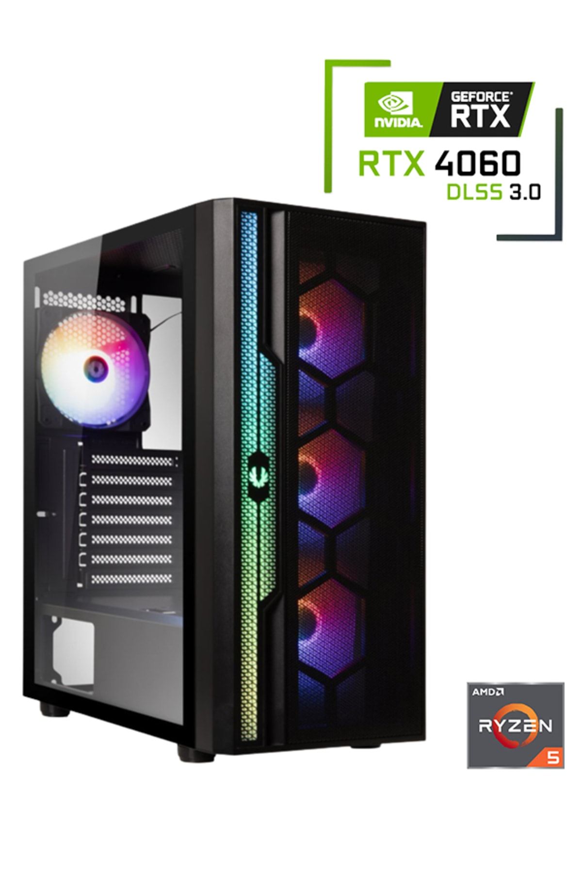 Pcbox AMD RYZEN5 5600 / RTX 4060 / 16GB DDR4 / KİNGSTON 1 TB 3500- 2100MB/s M2 SSD / GAMING MASAÜSTÜ PC
