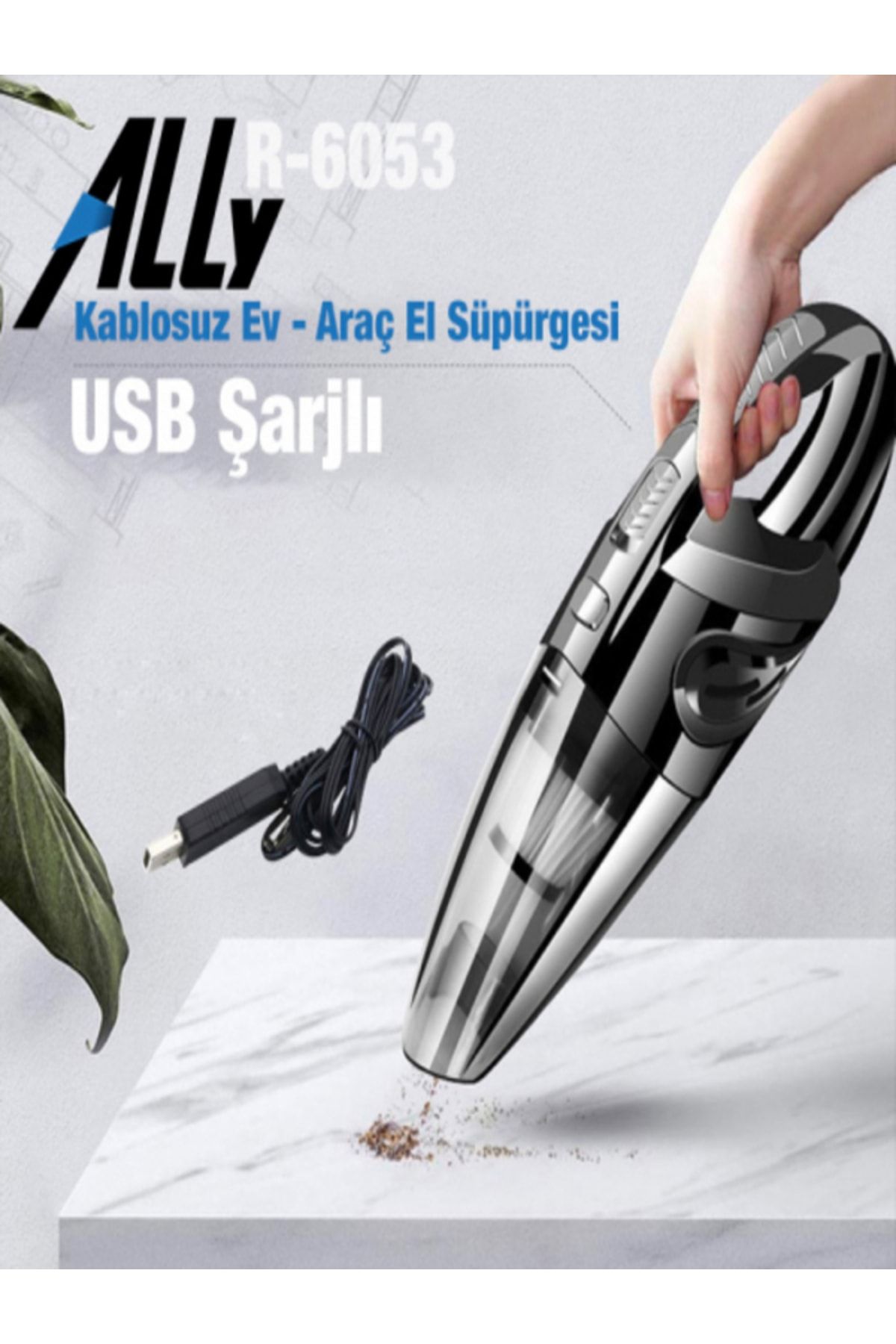 Ally R-6053 Kablosuz Güçlü El Araç-ev Süpürgesi Kuru Islak 29000