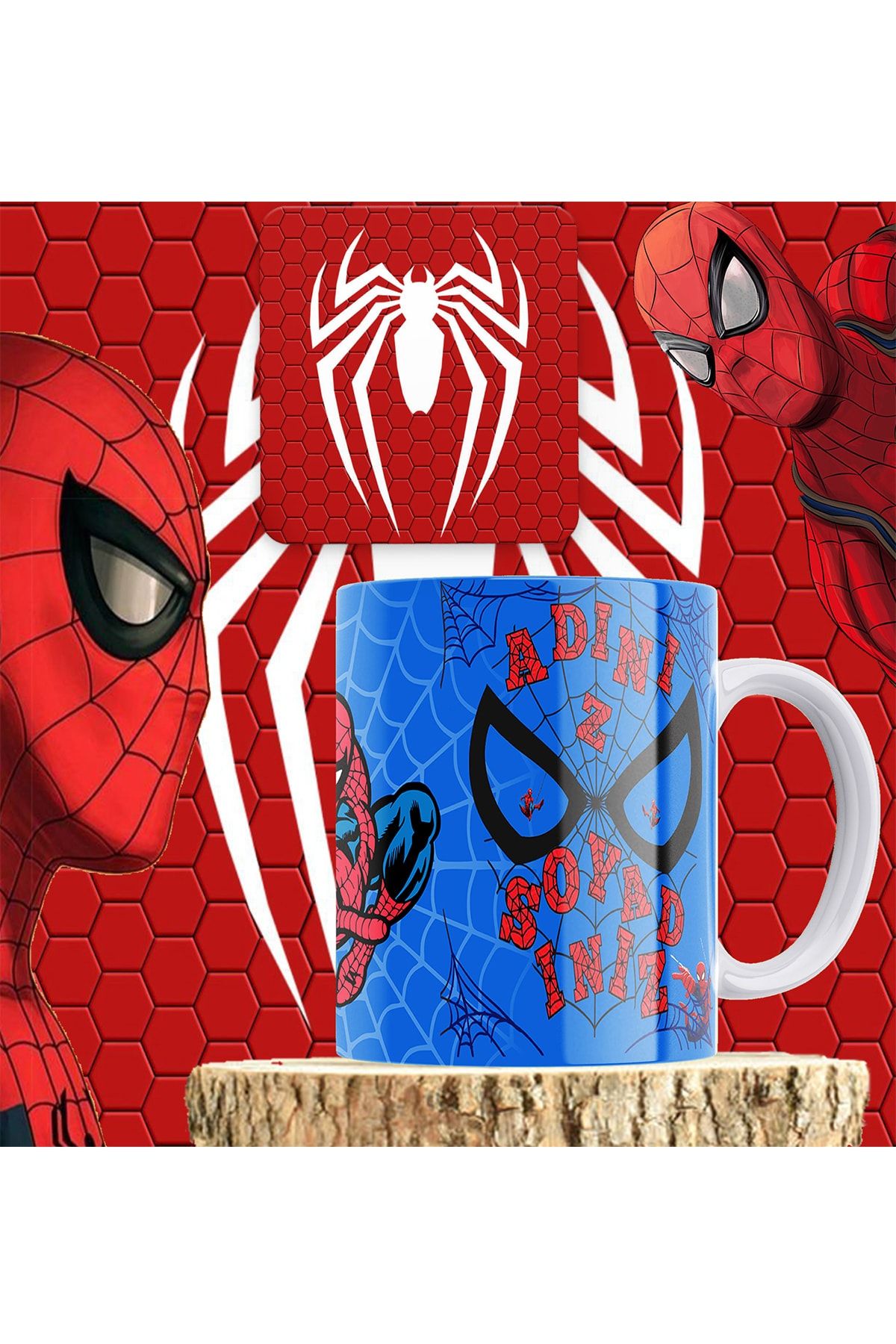 remonz Spiderman Örümcek Adam Kişiye Özel Porselen Kupa Bardak