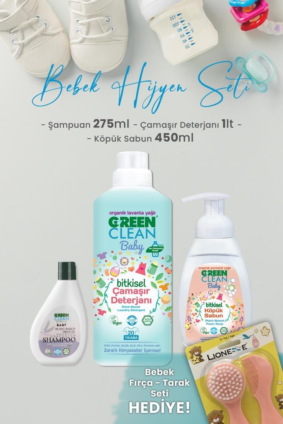 Green Clean U Green Clean Baby Çamaşır Deterjanı, Köpük Sabun , Şampuan ve Hediyeli
