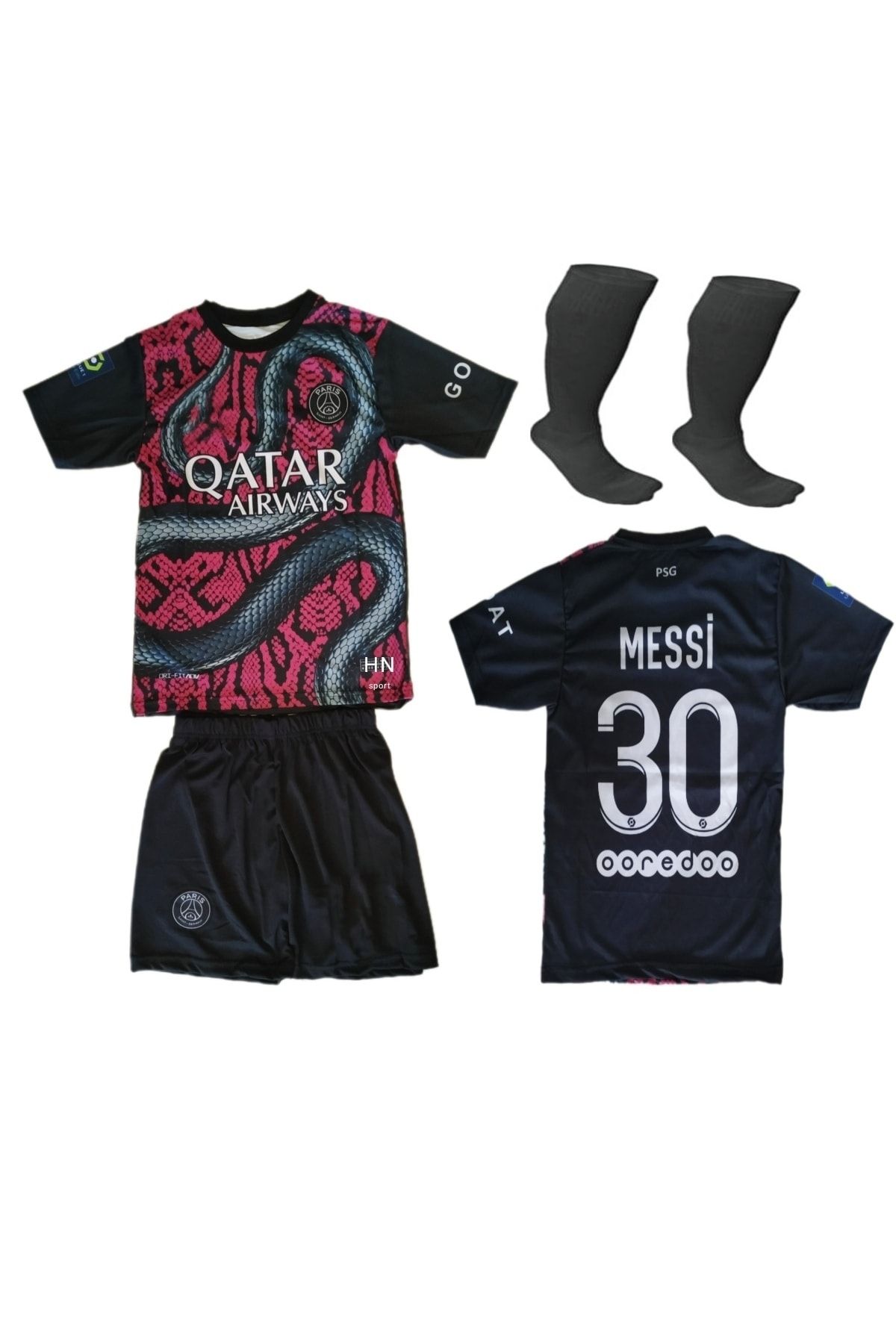 HNsport Çocuk Paris Sg Messi Futbol Forması Seti Forma Şort Çorap