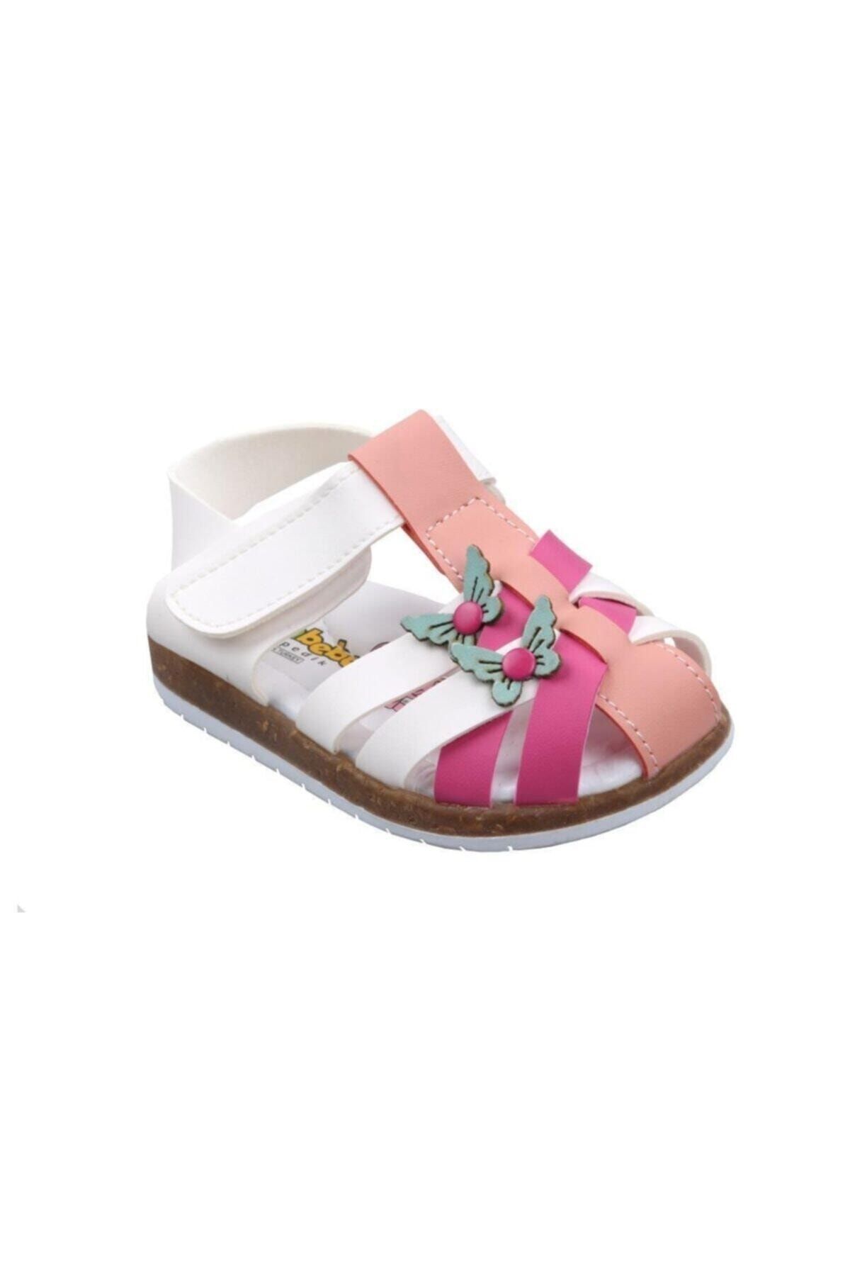 Şirin Bebe Kız Çocuk Beyaz Ortopedik Sandalet Ayakkabı