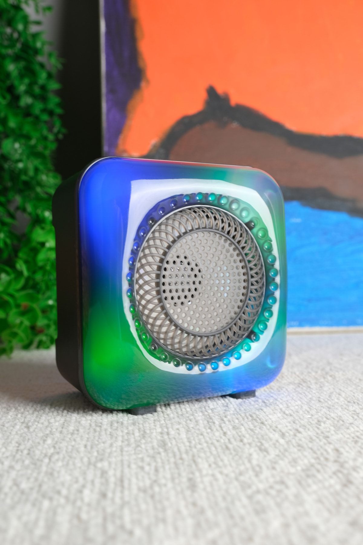 KİNGER Mini Flame Lıght Bluetooth Hoparlör Speaker Muhteşem Renkli Kaliteli