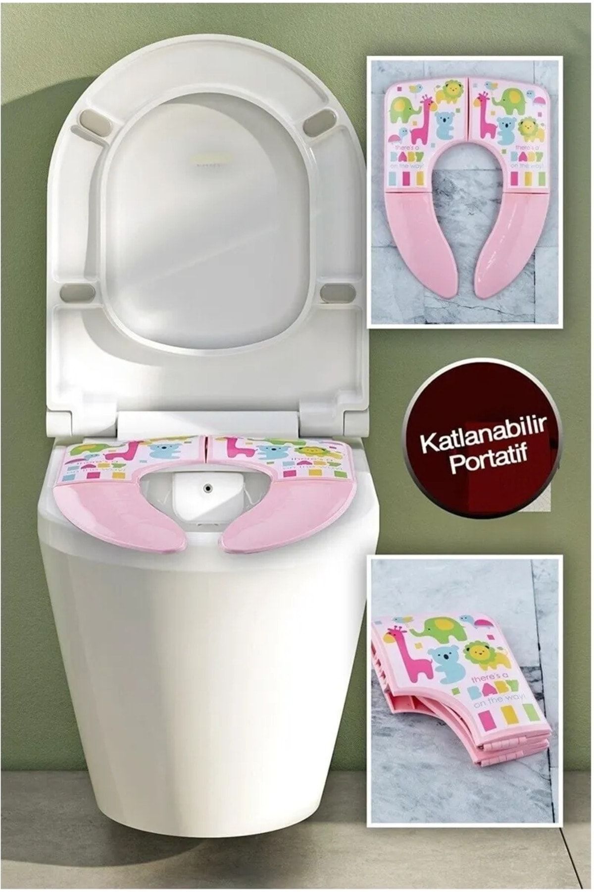 MorPort Çocuk Klozet Kapağı Tuvalet Eğitici Alıştırıcı Katlanabilir Adaptörü Hijyenik Bebek Lazımlık Aparatı