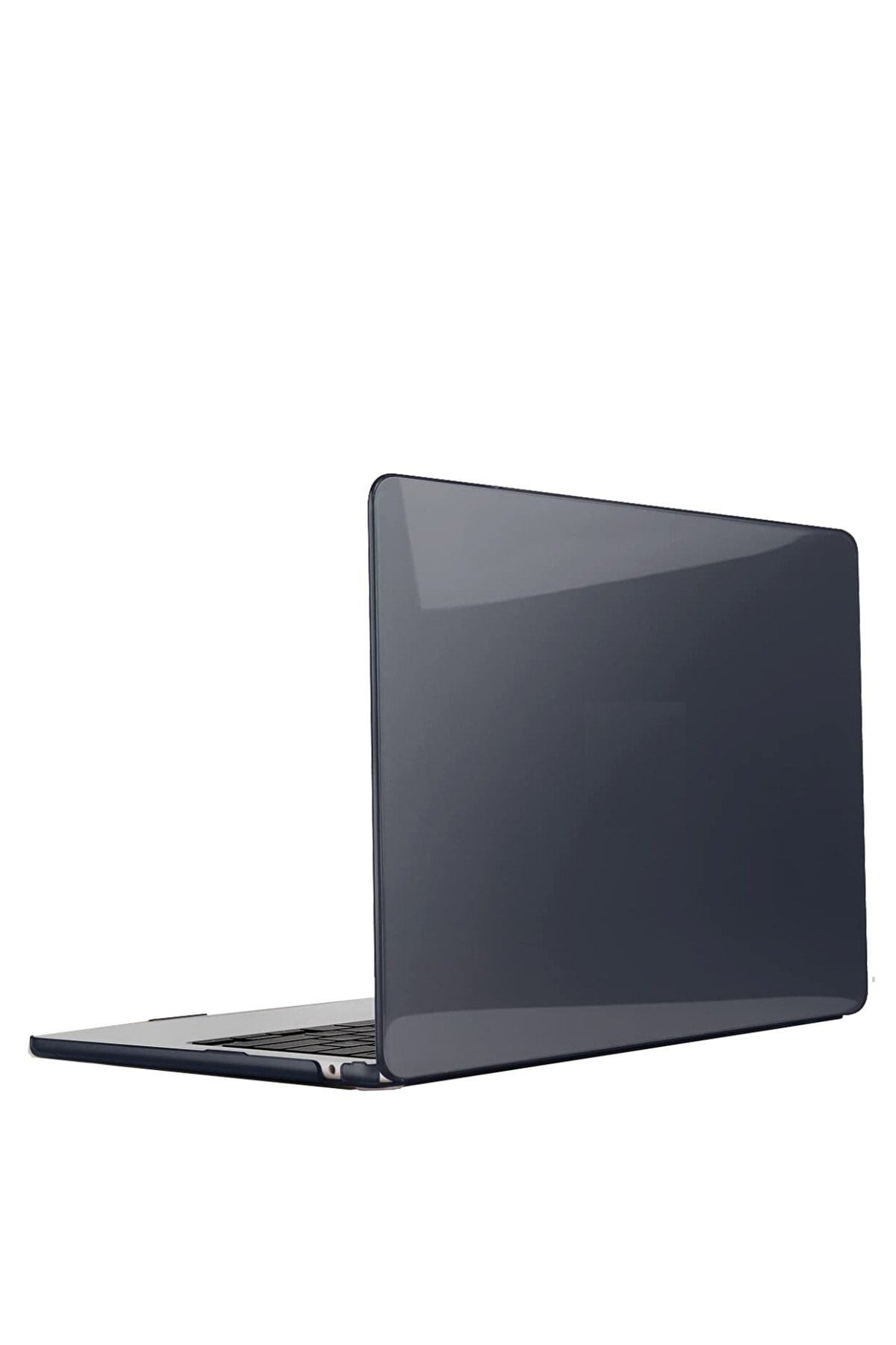 Fibaks Apple Macbook Air 13.3 Air M1 Çip 2020/2022 Kılıf A1932 A2174 A2337 Siyah Transparan Koruyucu Kapak