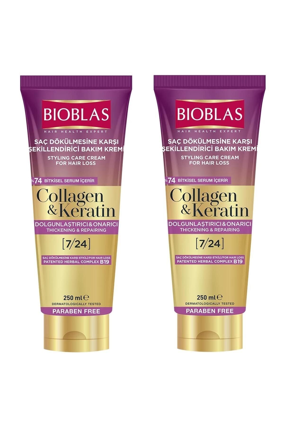 Bioblas Collagen Ve Keratin Saç Dökülmesine Karşı Şekillendirici Bakım Kremi 250 ml 2 Adet