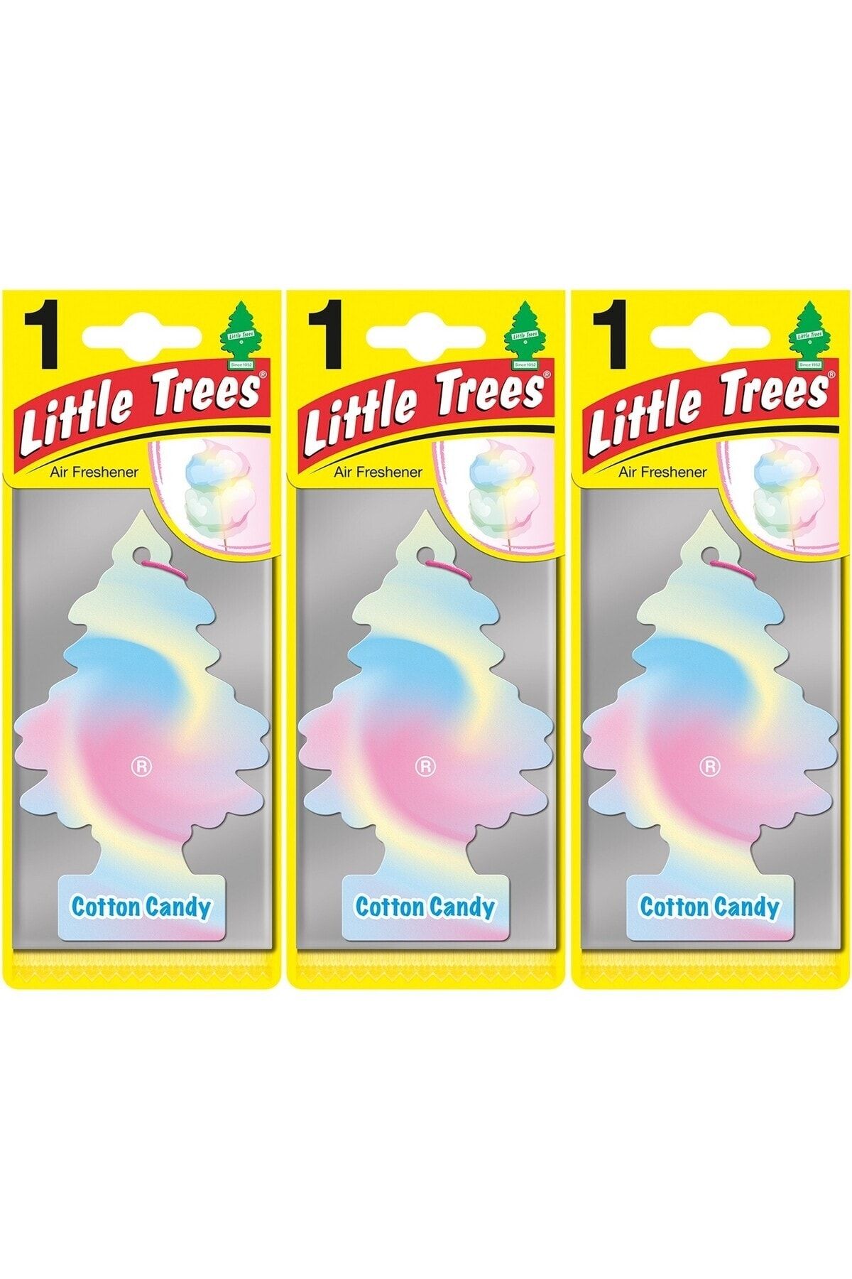 Car Freshner Little Trees 3'lü Set Cotton Candy - Pamuk Şekeri Oto Kokusu