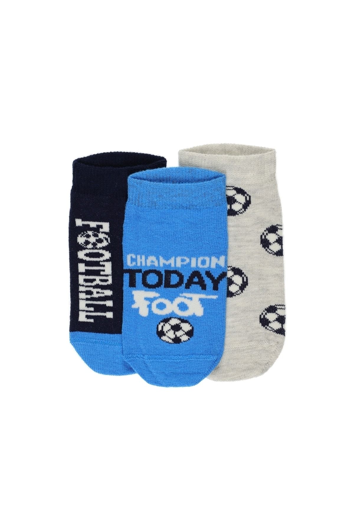 Panço Erkek Çocuk Futbol Temalı Üçlü Soket Çorap