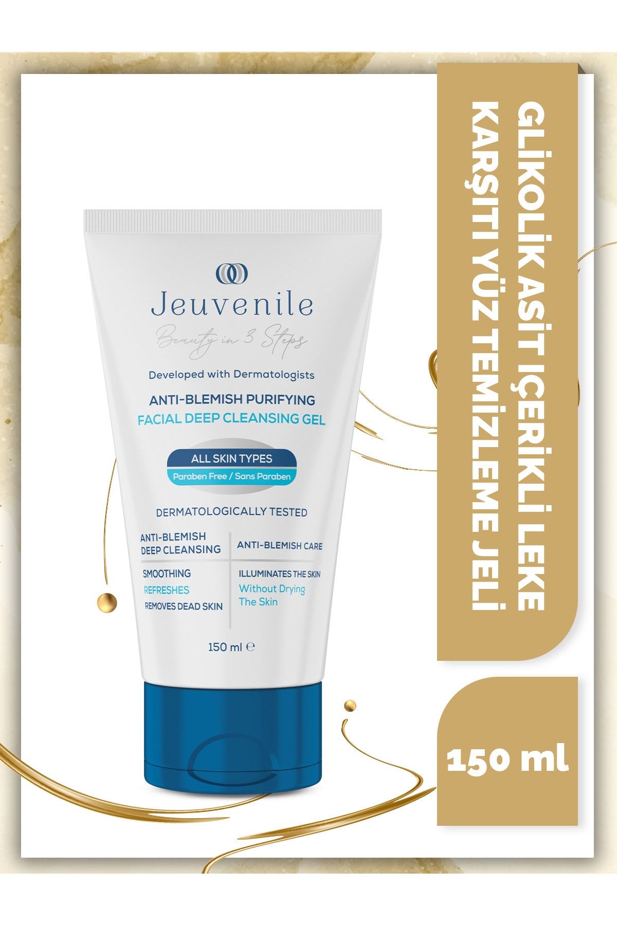 Jeuvenile Glikolik Asit Içerikli Yüz Temizleme Jeli - Leke Karşıtı (Glycolic Acid, Panthenol, Lactic Acid)