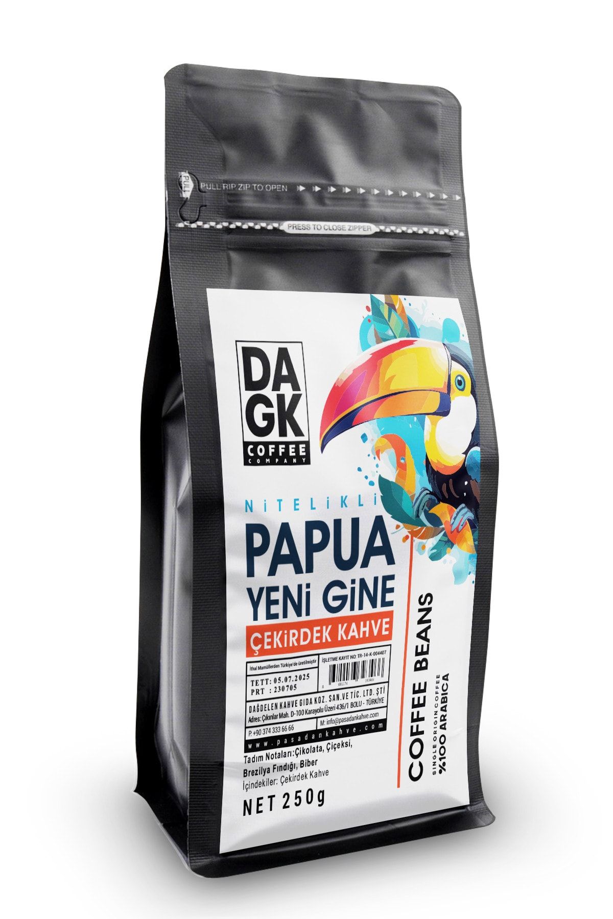 Dagk Papua Yeni Gine Çekirdek Kahve 250g (%100 Arabica)