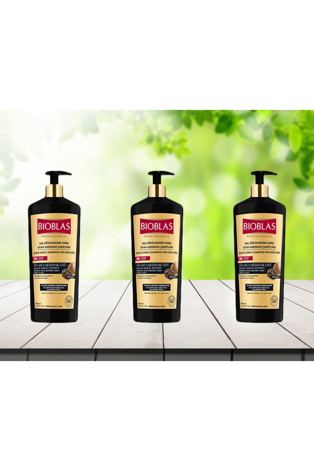 Bioblas Saç Dökülmesine Karşı Siyah Sarımsak Şampuanı 1000 ml * 3 adet