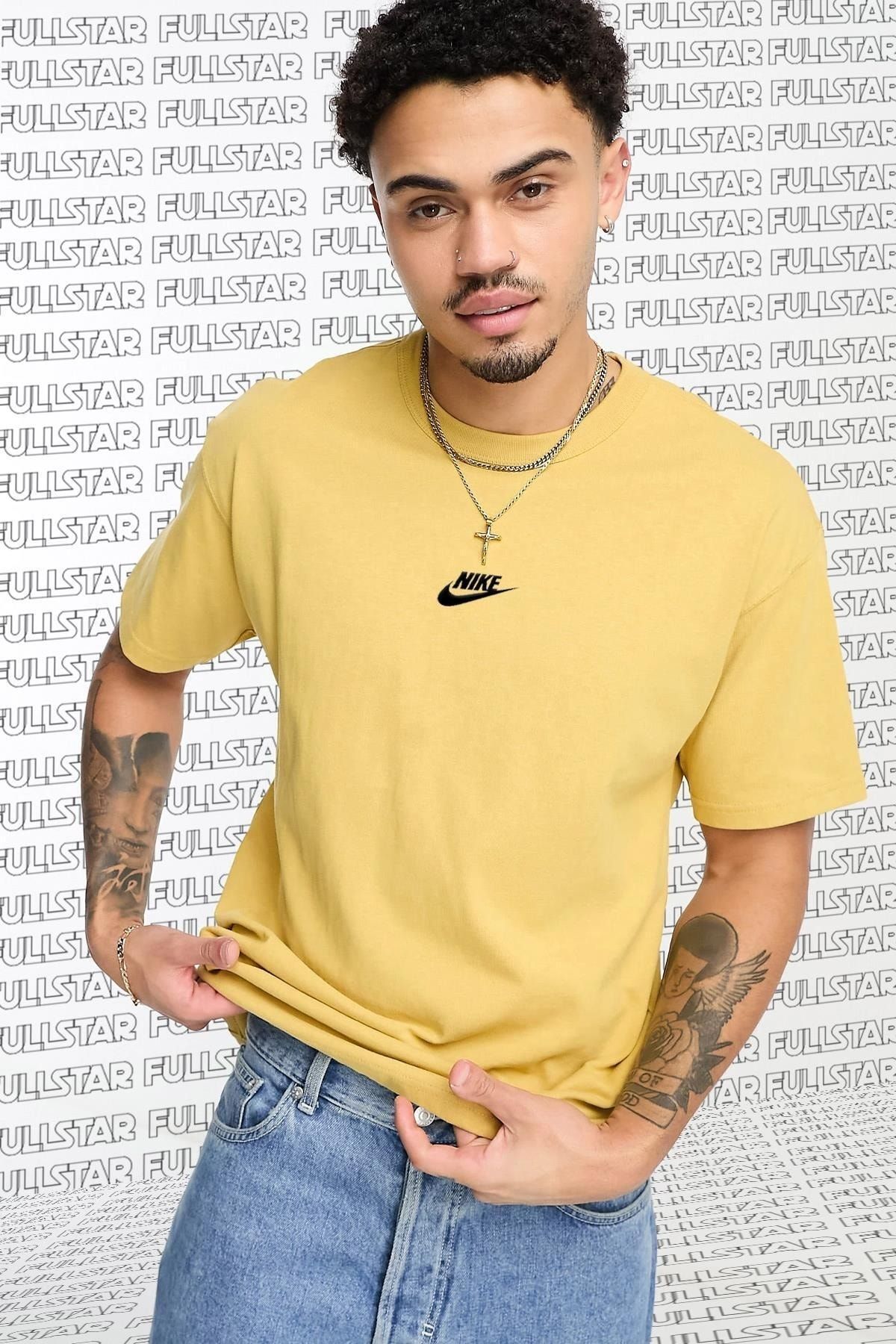 Nike Premium Essential Sust Tee Unisex Loose Fit Bol Kesim Kalın Unisex Tişört Sarı
