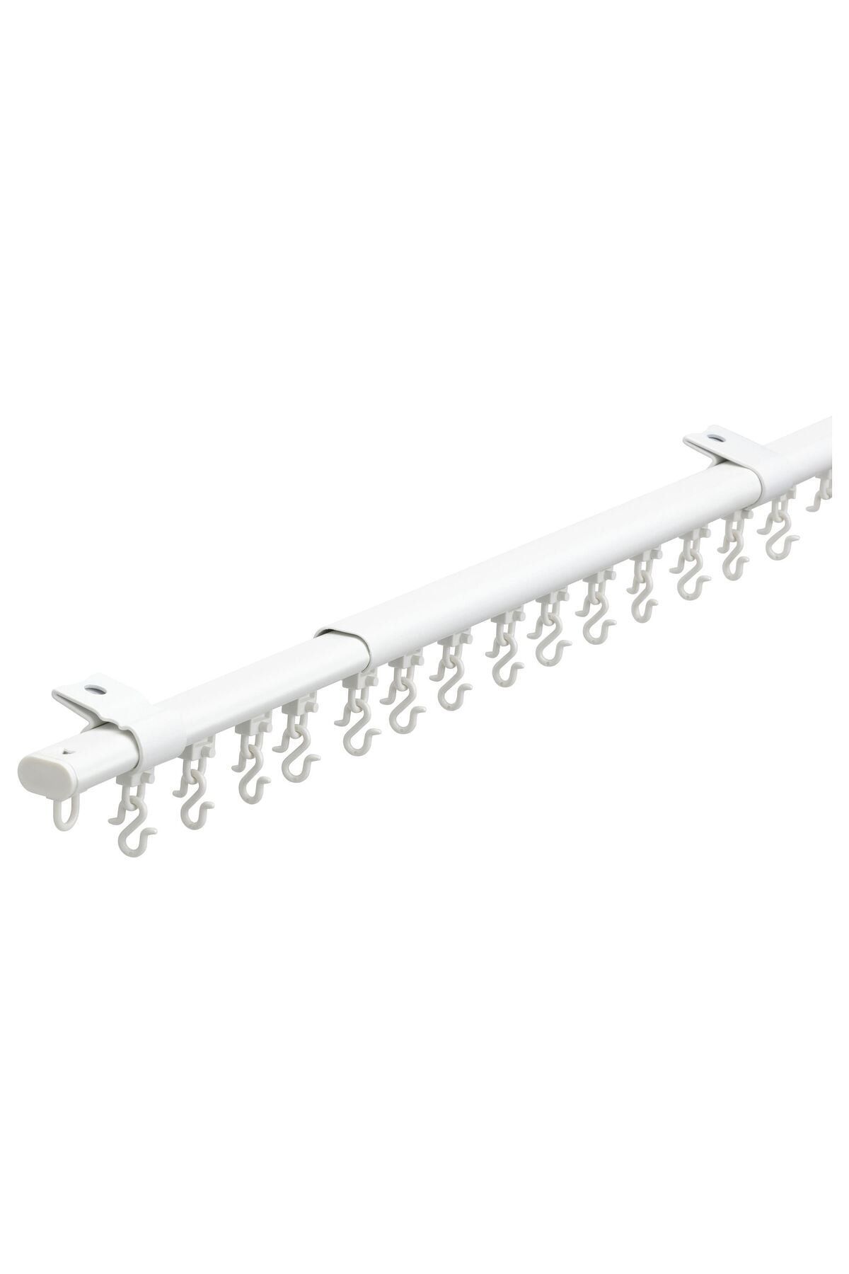 IKEA Beyaz FRAMFUSIG perde çubuğu seti, uzayabilen çubuk, beyaz, 100-180 cm Korniş Finali / Stoper 100 c