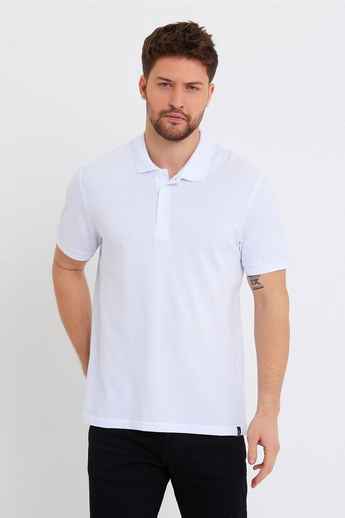 Rodi Polo Yaka T-shirt Basic Kol Rıbana Rd23ye328705 Beyaz