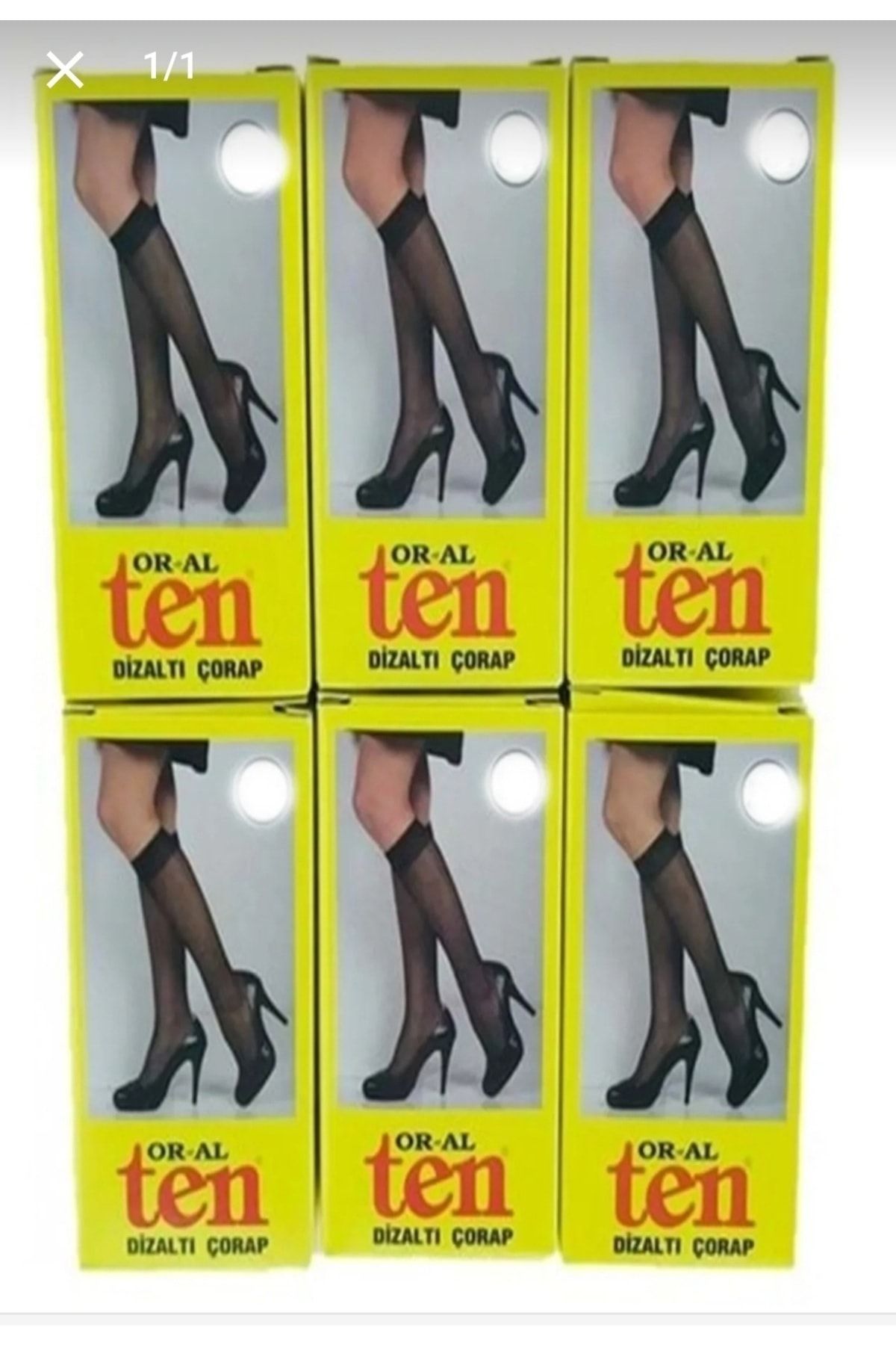 ORAL Ten Çorap Kadın Dizaltı Çorap 12' li