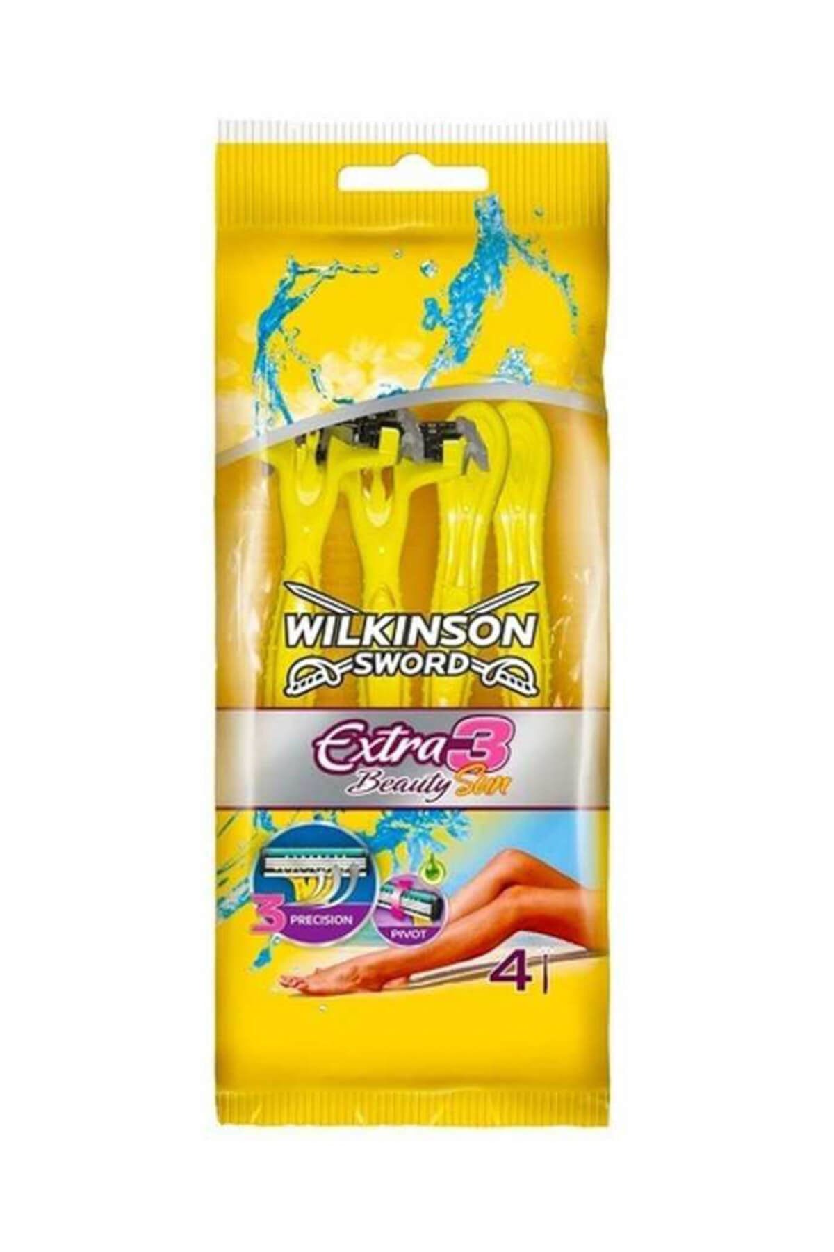 Wilkinson Sword Extra 3 Beauty Sun - Oynar Başlıklı Kullan At Tıraş Bıçağı 4'lü Paket