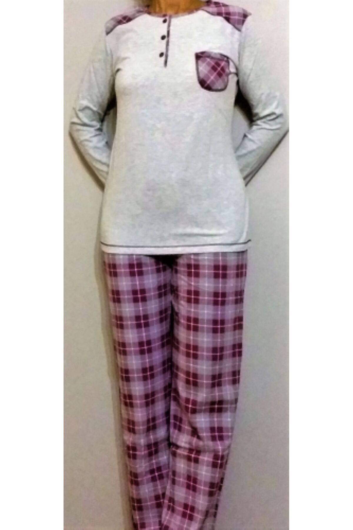Marilyn Pijama uzun kol pijama takımı GRİ