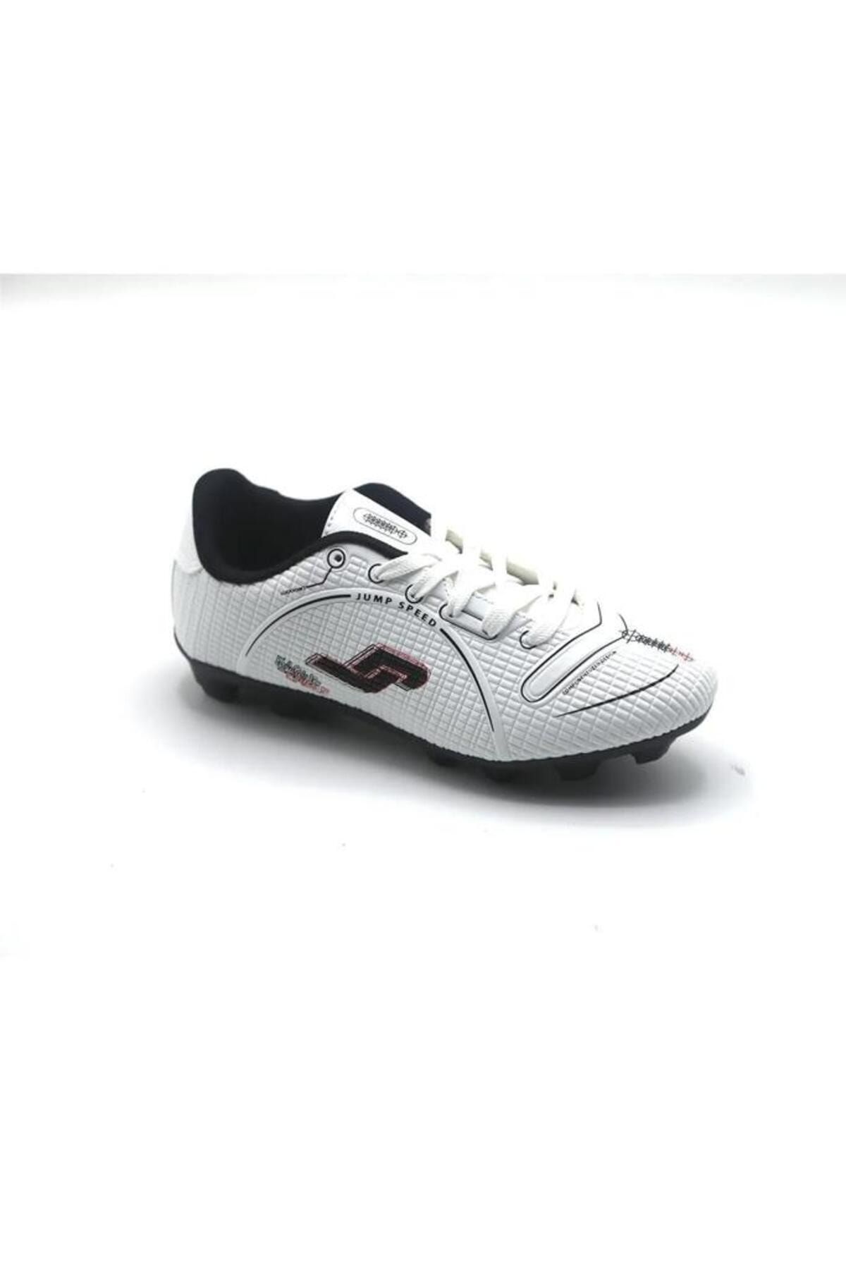 Jump 28223 Beyaz - Kırmızı - Lacivert Erkek Çim - Halı Saha Krampon Futbol Ayakkabısı