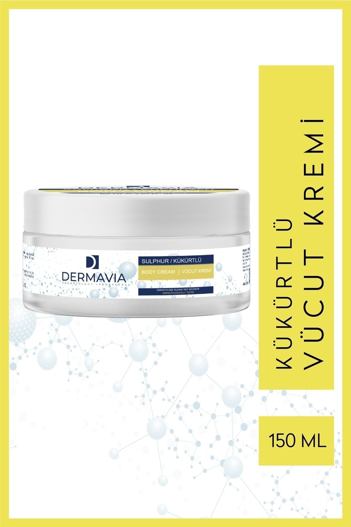 Dermavia Kükürtlü Vücut Kremi 150 ml Lekeli Cilt Uyuz, Akne & Egzamaya Karşı Krem Sebum Dengeleyici