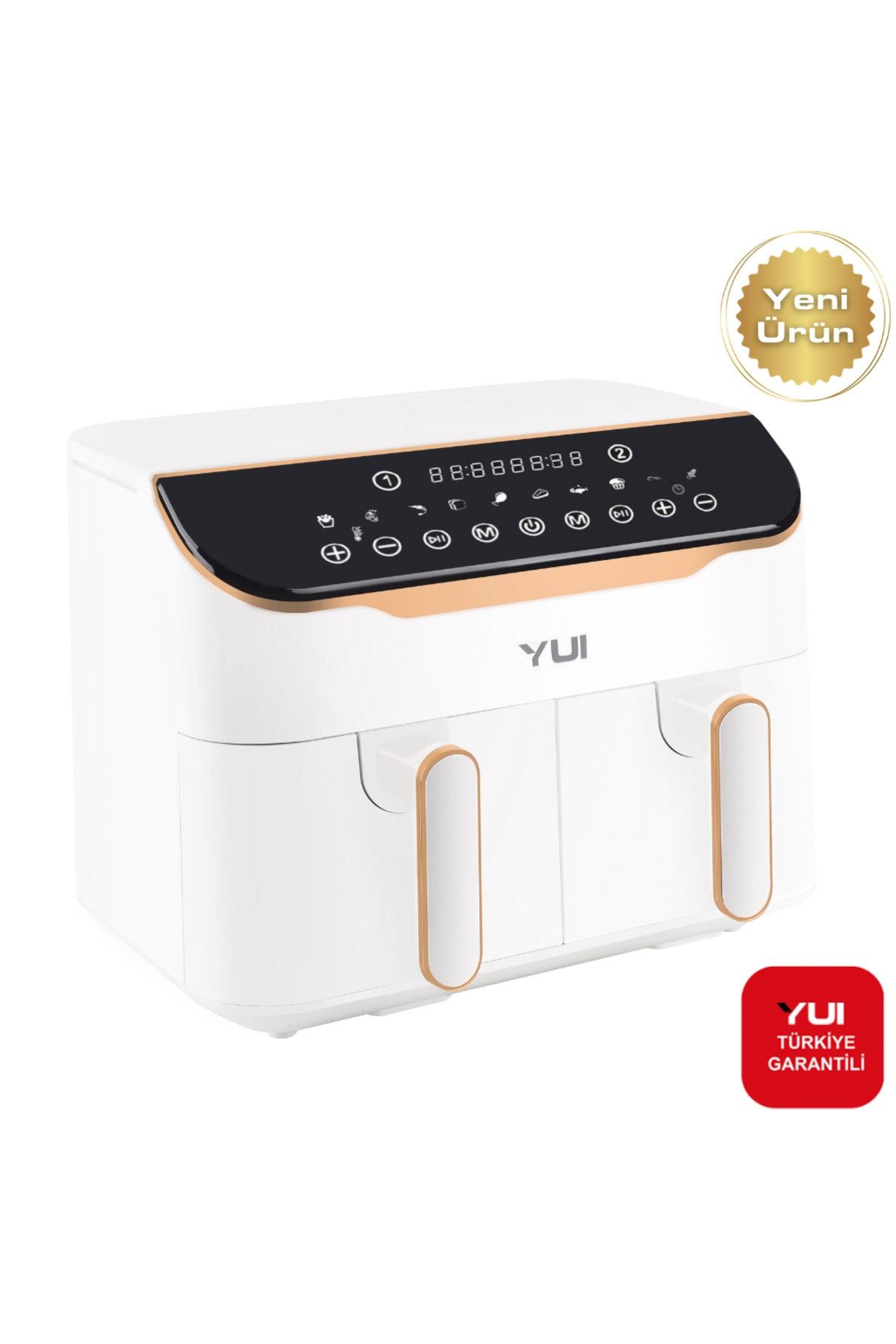 Yui Air Fryer 8 Litre Beyaz M45 (4x4) Seramik Çift Hazneli Akıllı Fritöz