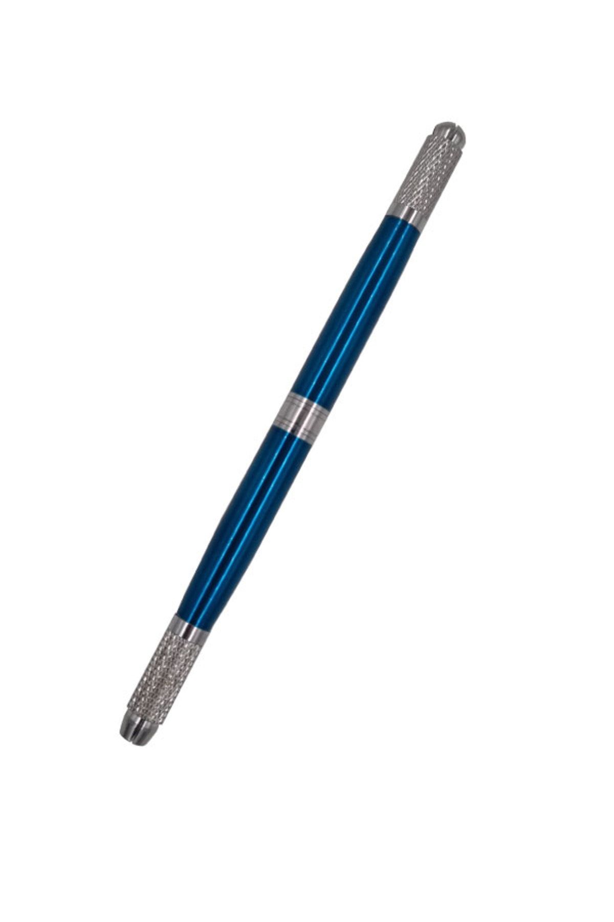 ARMONİKONYA Microblading Kalem Manuel 3başlıklı Kalıcı Kaş Kalem Fonksiyonel Kıl Tekniği Kalemi Mavi