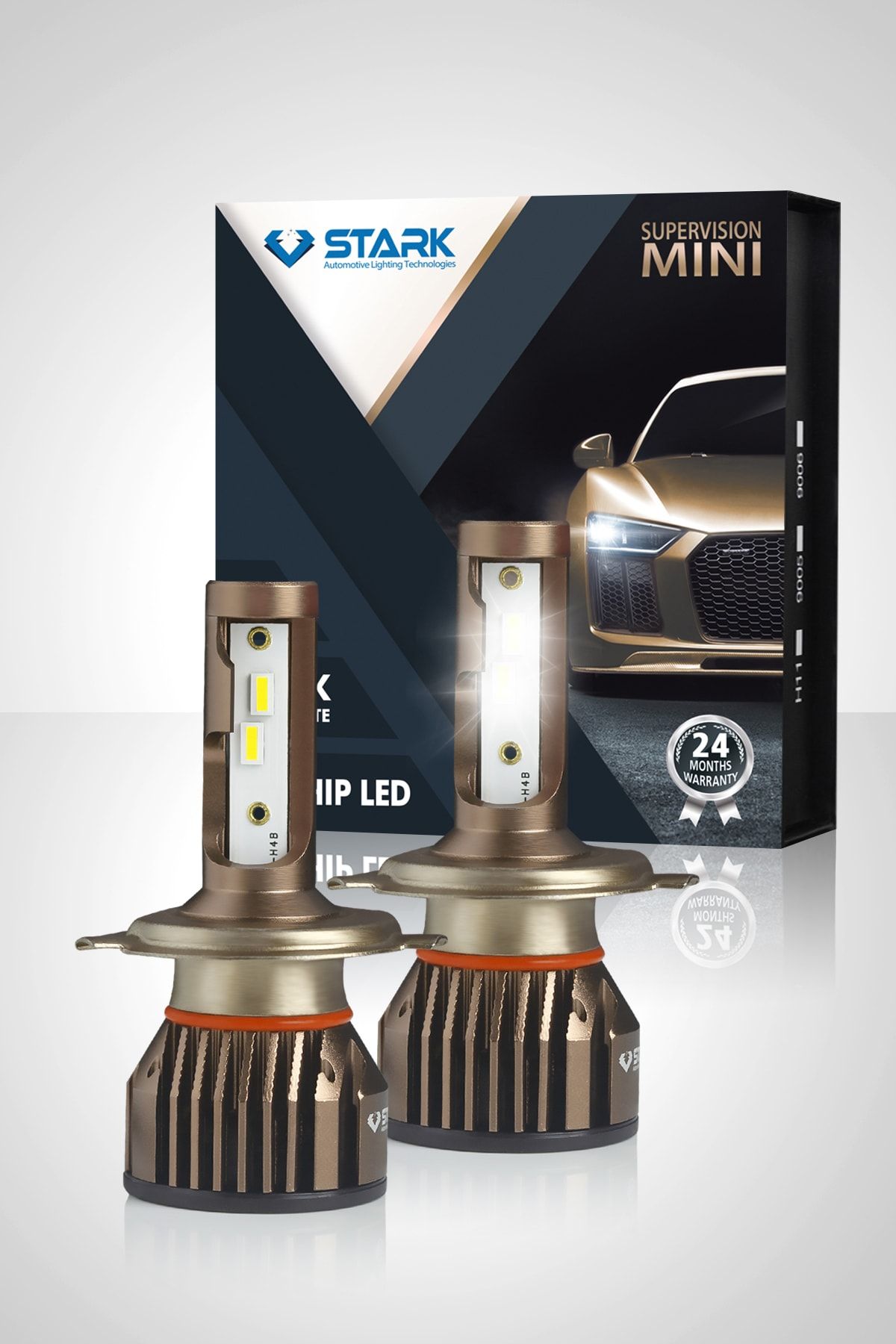 STARK H4 Led Xenon Far Ampülü Kısa Tip Şimşek Csp Led