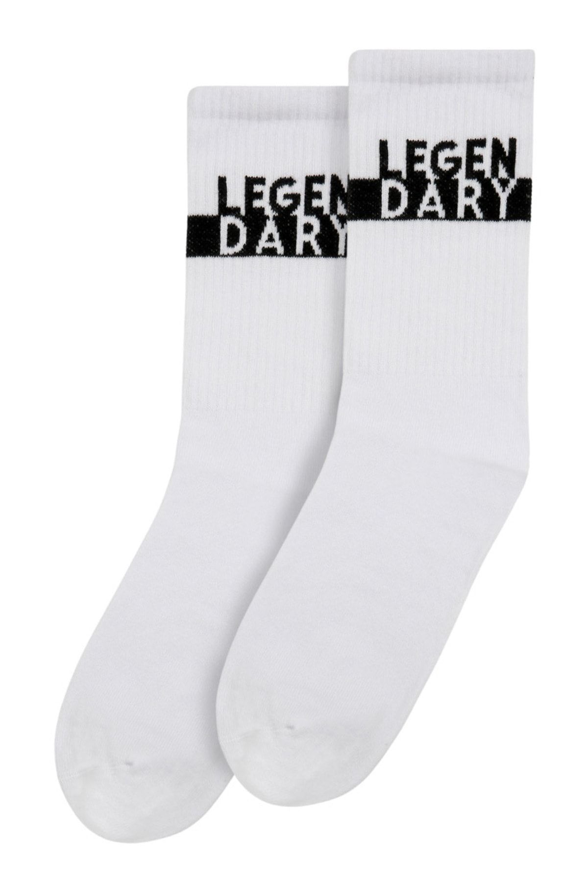 Dogo Unisex Vegan Beyaz Çorap - Legendary Tasarım