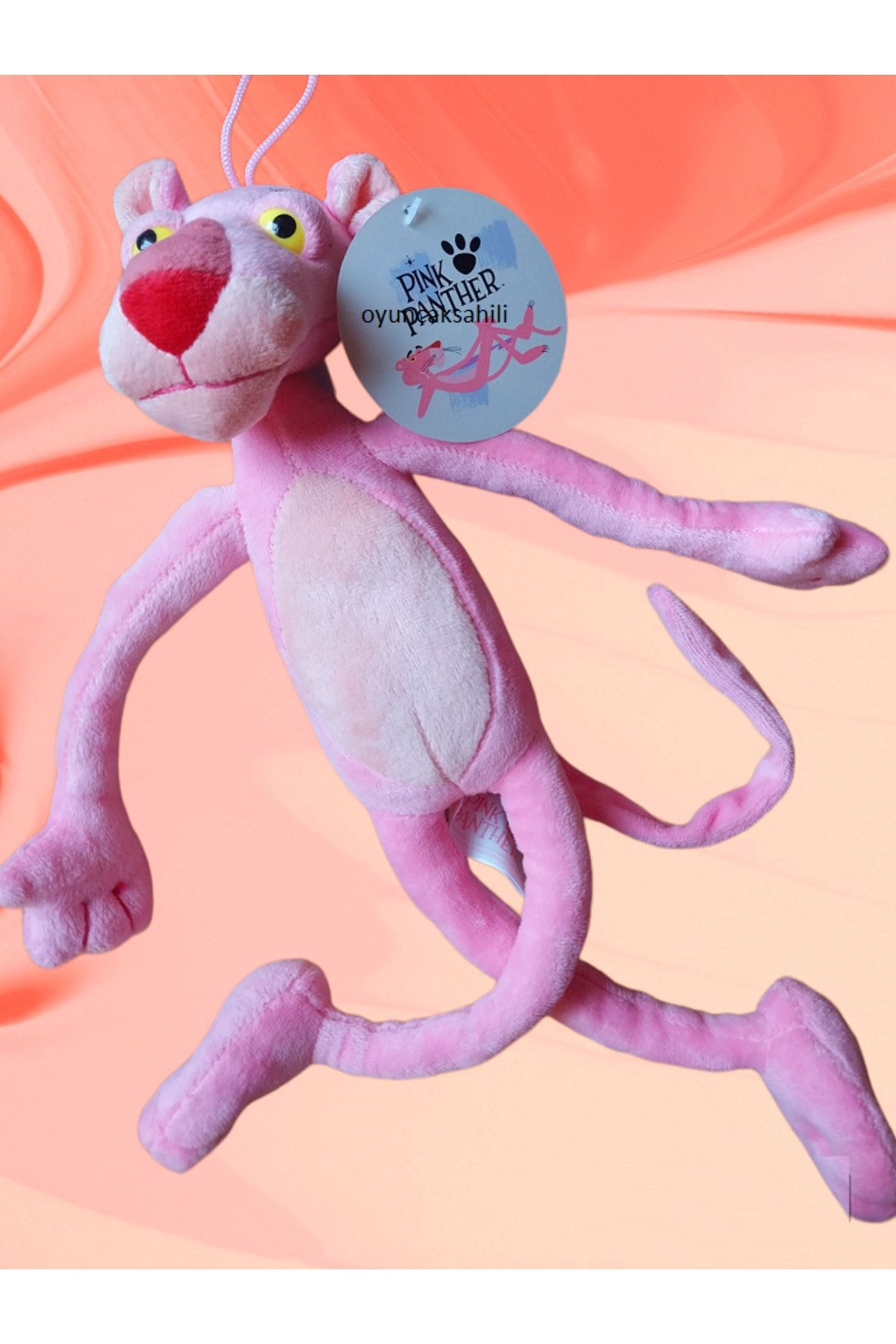 OYUNCAKSAHİLİ Pembe Panter Peluş Gerçek Pink Panther Tam 40cm Orjinal Lisanslı Oyuncak