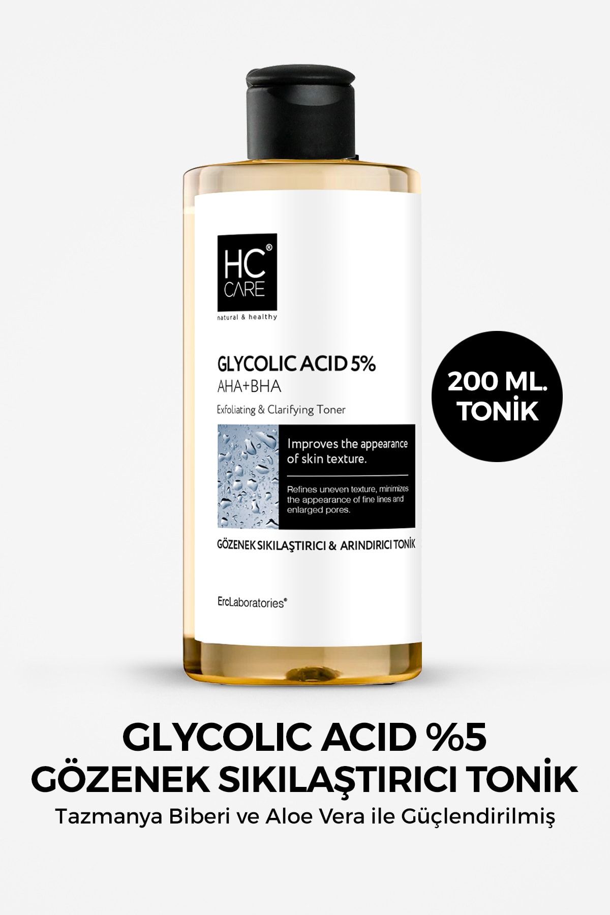 HC Care Glycolic Acid %5 Peeling Etkili Tonik 200 ml