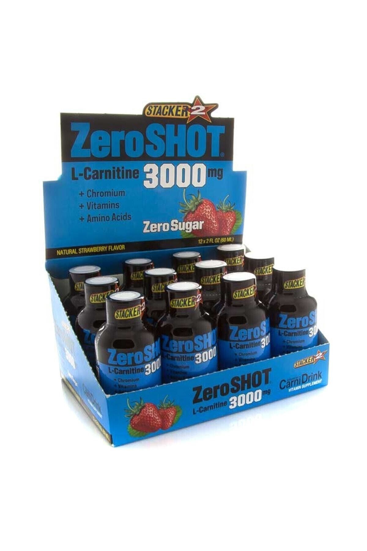 Zero Shot 60 Ml 3000 Mg L-carnitine 12 Adet - Çilek Aromalı 878114072677